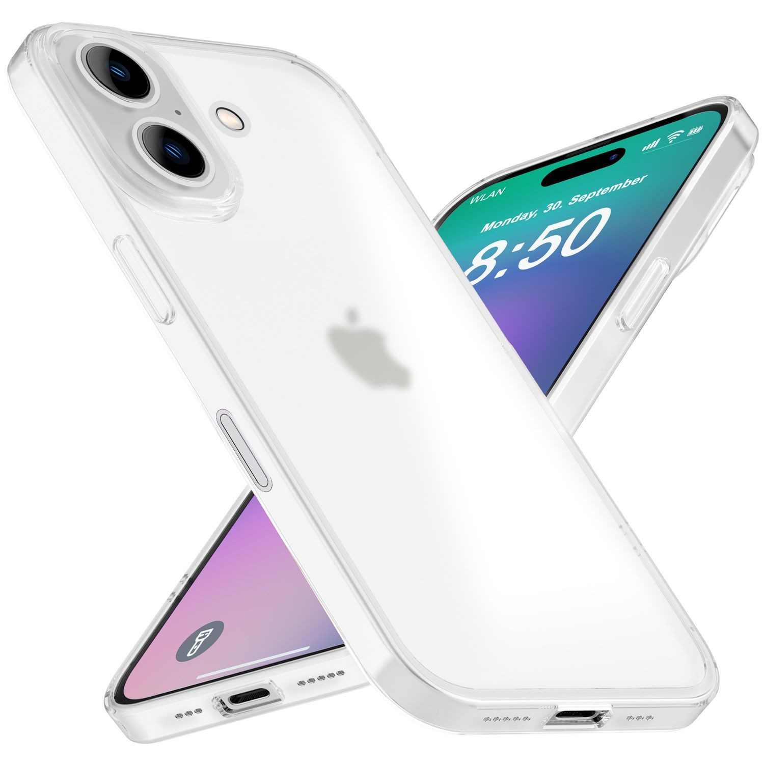 Nalia Smartphone-Hülle Apple iPhone 16 15,5 cm (6,1 Zoll), Ultra Dünne Hülle / Halb-Transparent / 0,3mm Hard Slim Case / Frosted