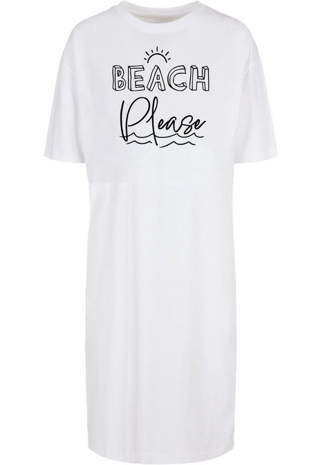 Merchcode Stillkleid Damen Ladies Beach Please Oversized Slit Tee Dress (1- tlg)