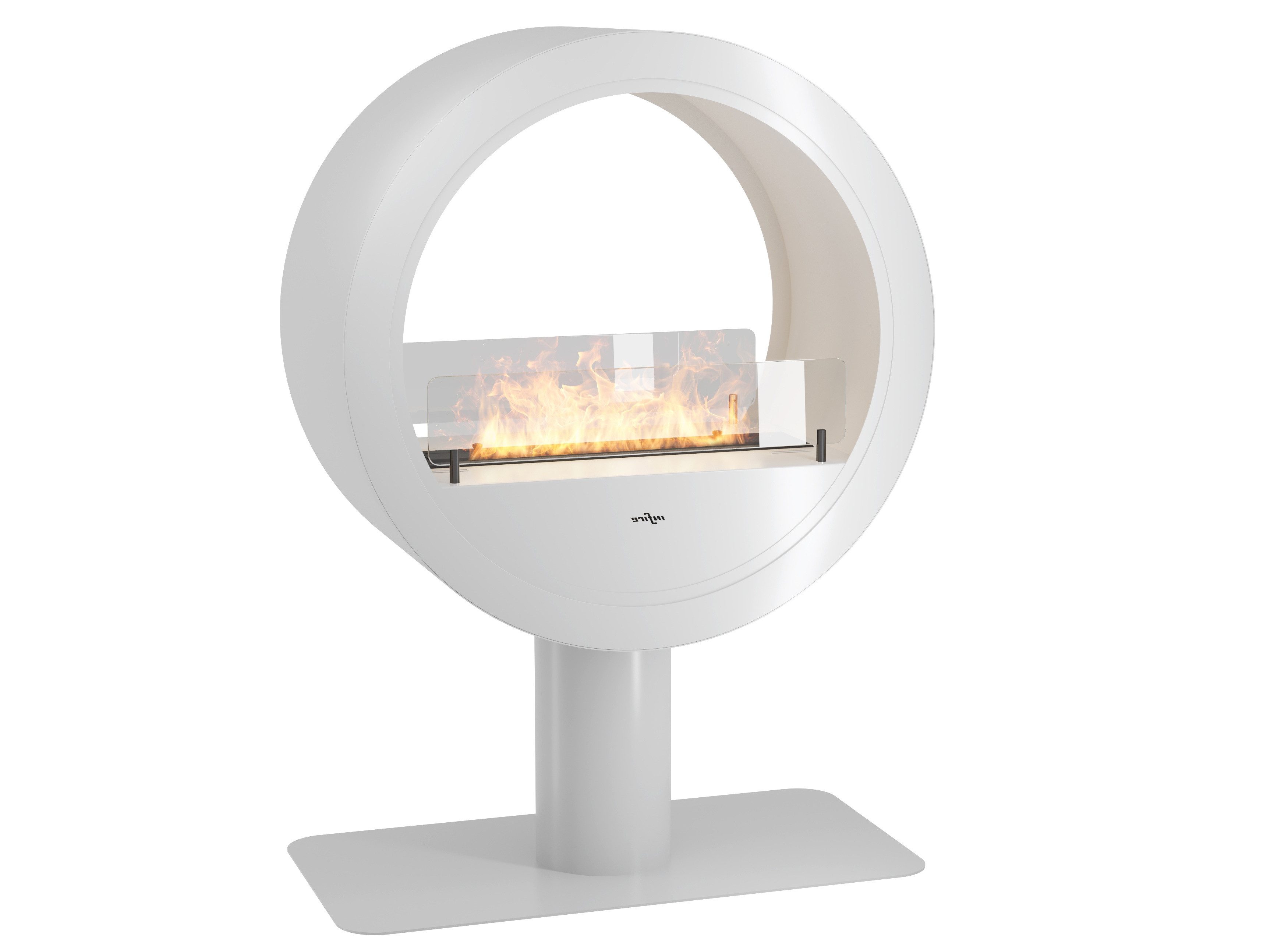 Infire Echtfeuer-Dekokamin Incyrcle 2-Side Stand Ethanolkamin, mit bis zu 2 KW Heizleistung, TÜV zertifiziert