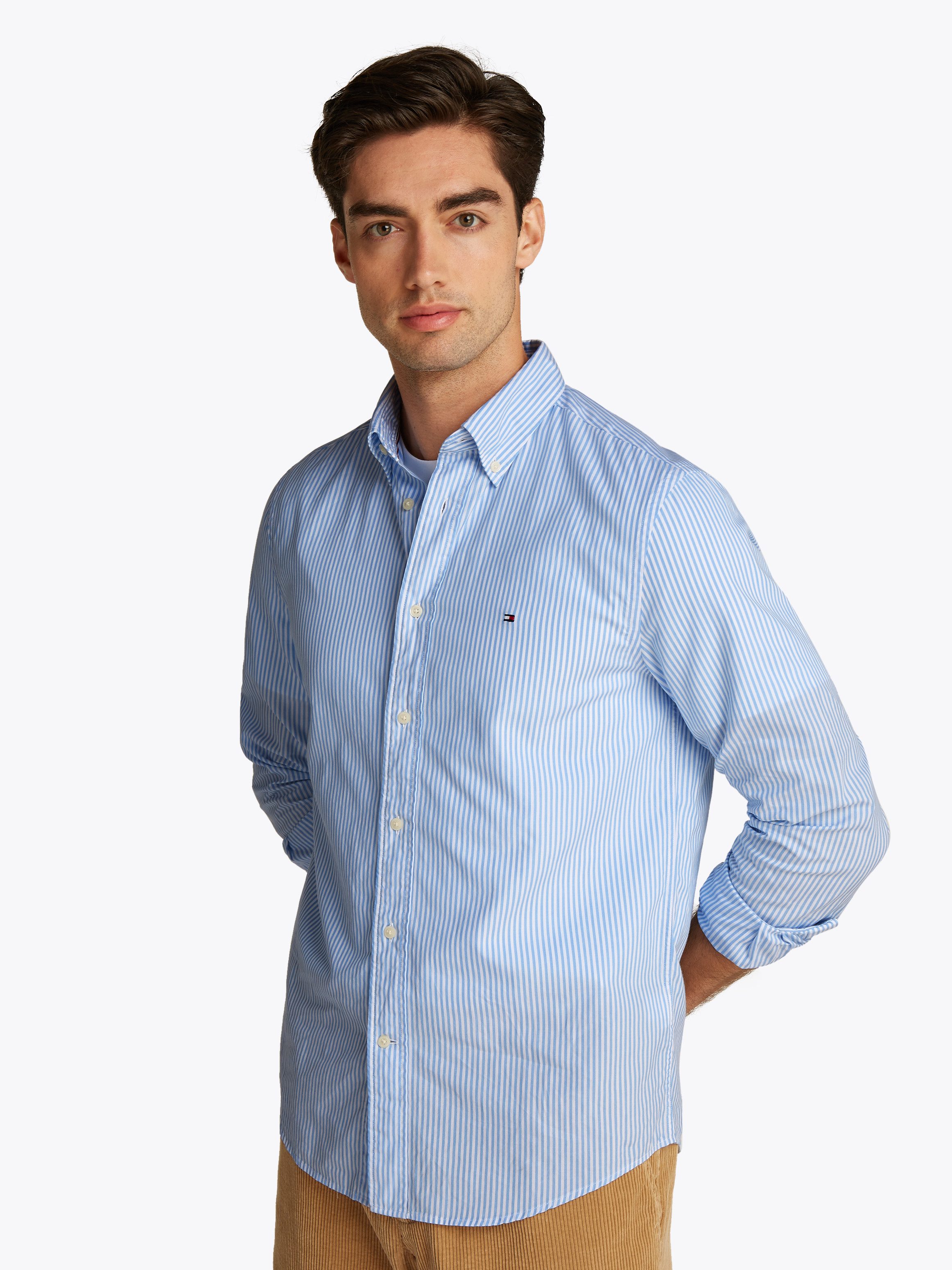 Tommy Hilfiger Langarmhemd FLEX POPLIN CLASSIC STP RF SHIRT mit Sreifenmust günstig online kaufen