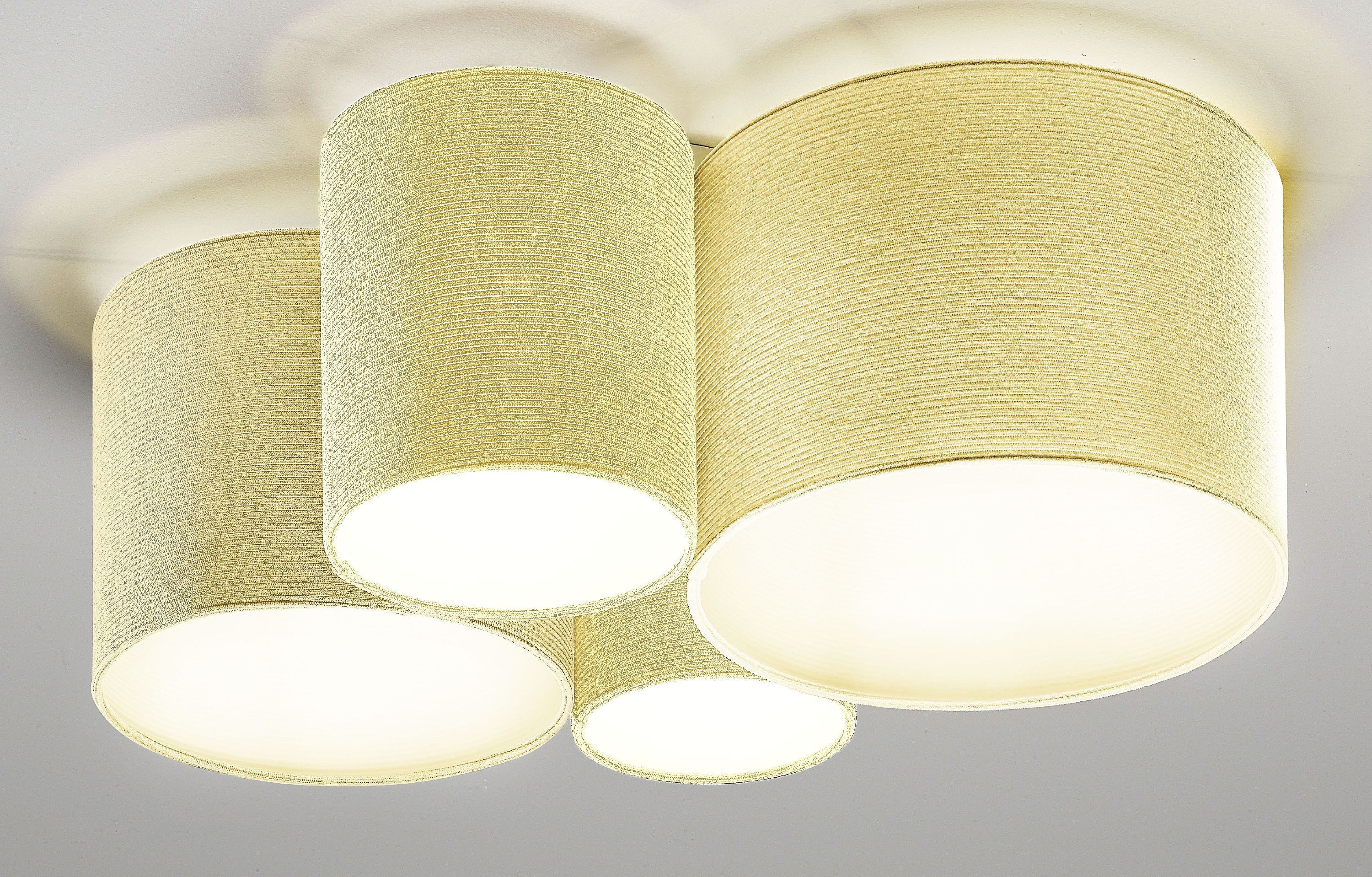 Sansibar Sylt Deckenleuchte Deckenleuchte SANSIBAR JORDSAND LBH 56x42x22 cm beige Deckenlampe, Warmweiß