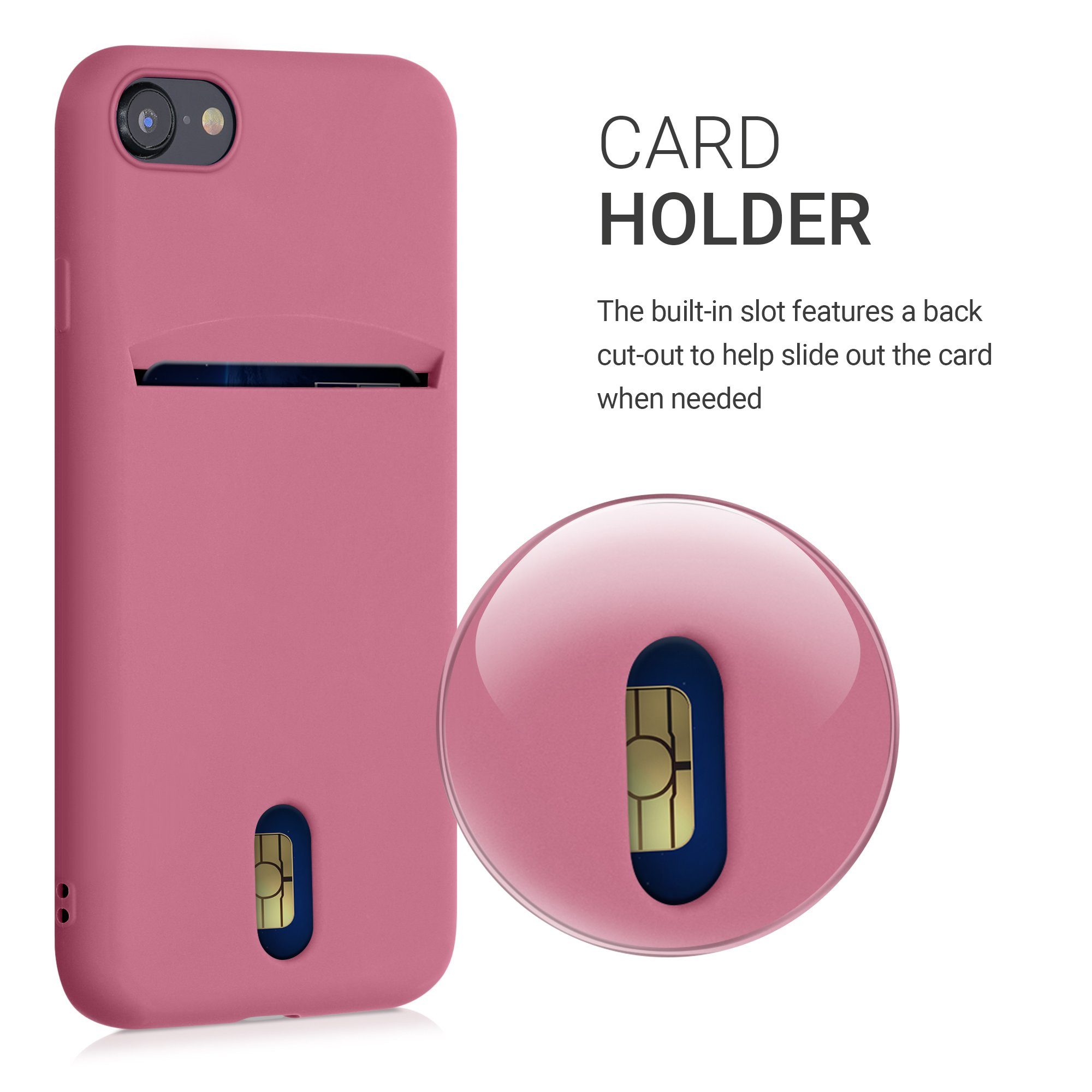 kwmobile Handyhülle Hülle für Apple iPhone SE / 8 / 7, Handy Schutzhülle Cover Case mit Kartenfach