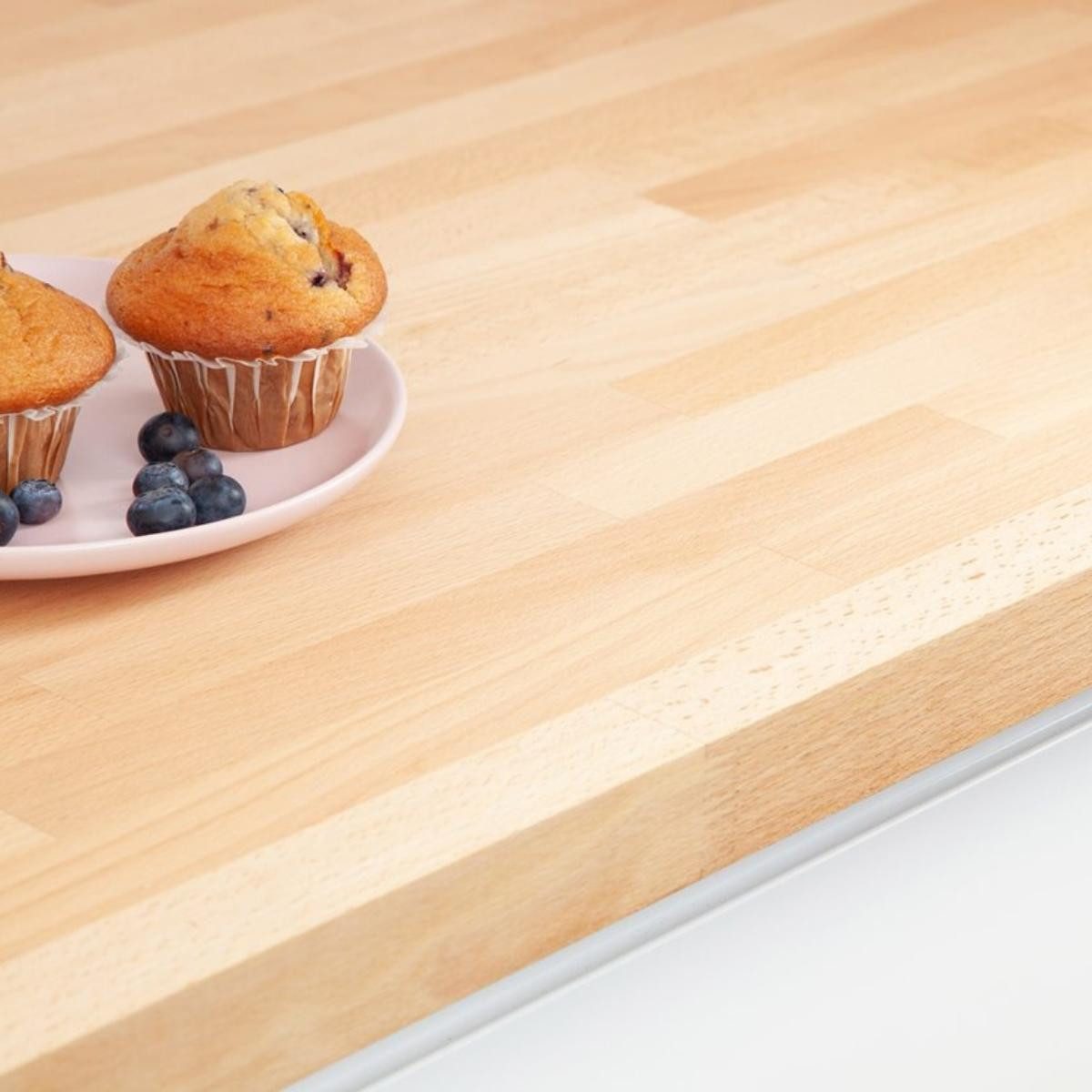 Krok Wood Tischplatte Massivholzplatte, Arbeitsplatte aus Massivholz in Buche, 38 mm stark