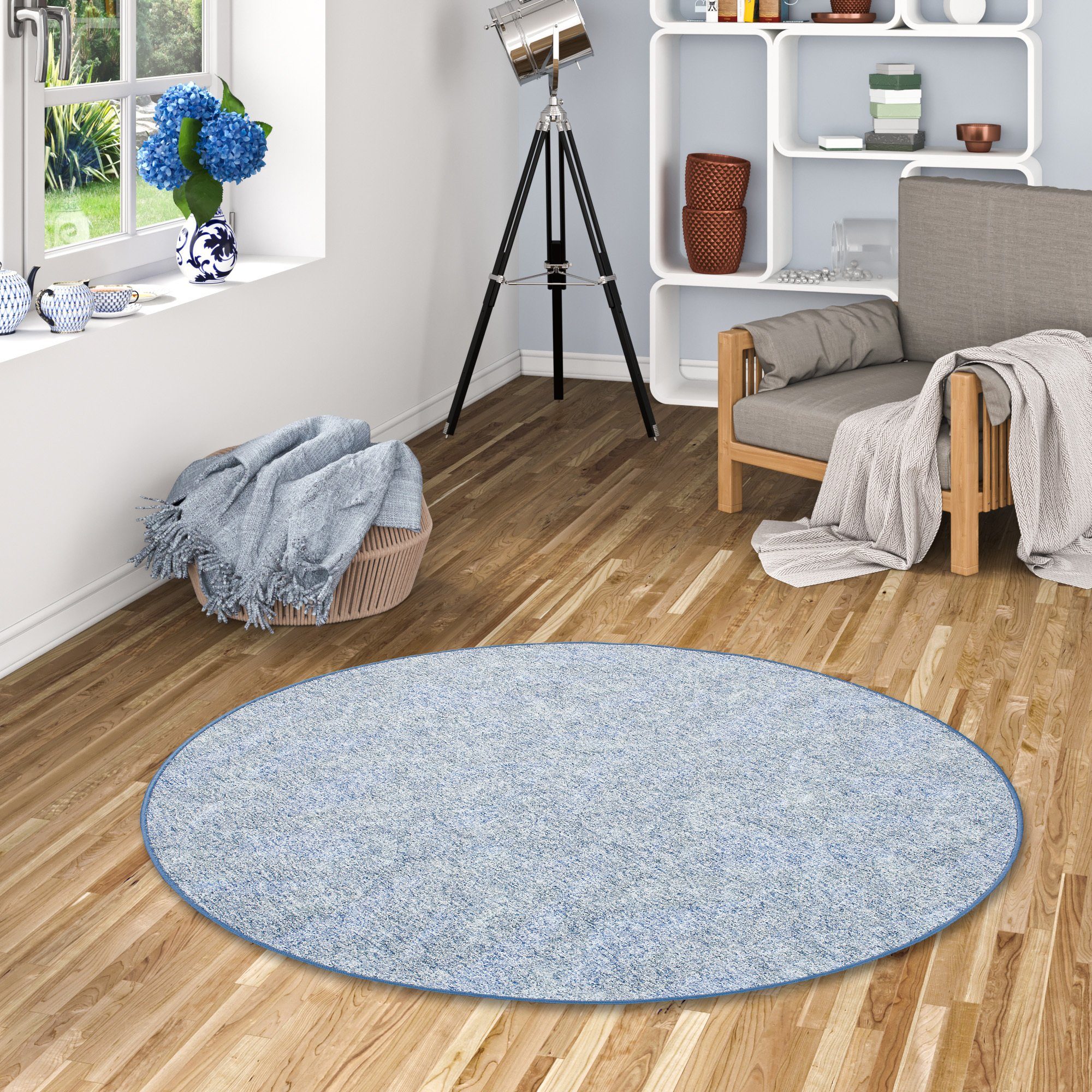 Snapstyle Veloursteppich Schlingenteppich Memory Meliert Rund, Rund, Höhe: 8 mm
