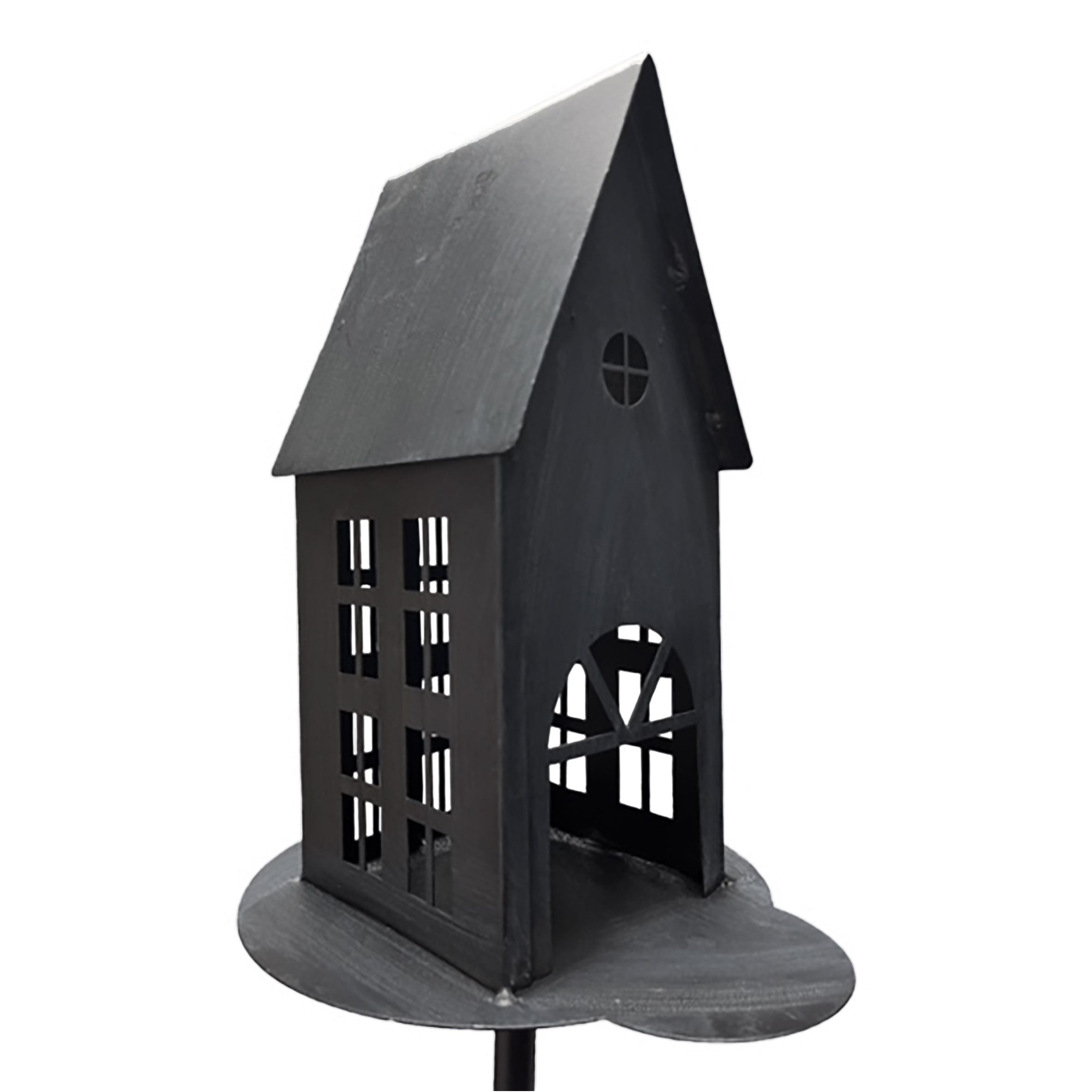 Spetebo Gartenstecker Metall Gartenstecker Haus in anthrazit - H 75 cm (Stü günstig online kaufen