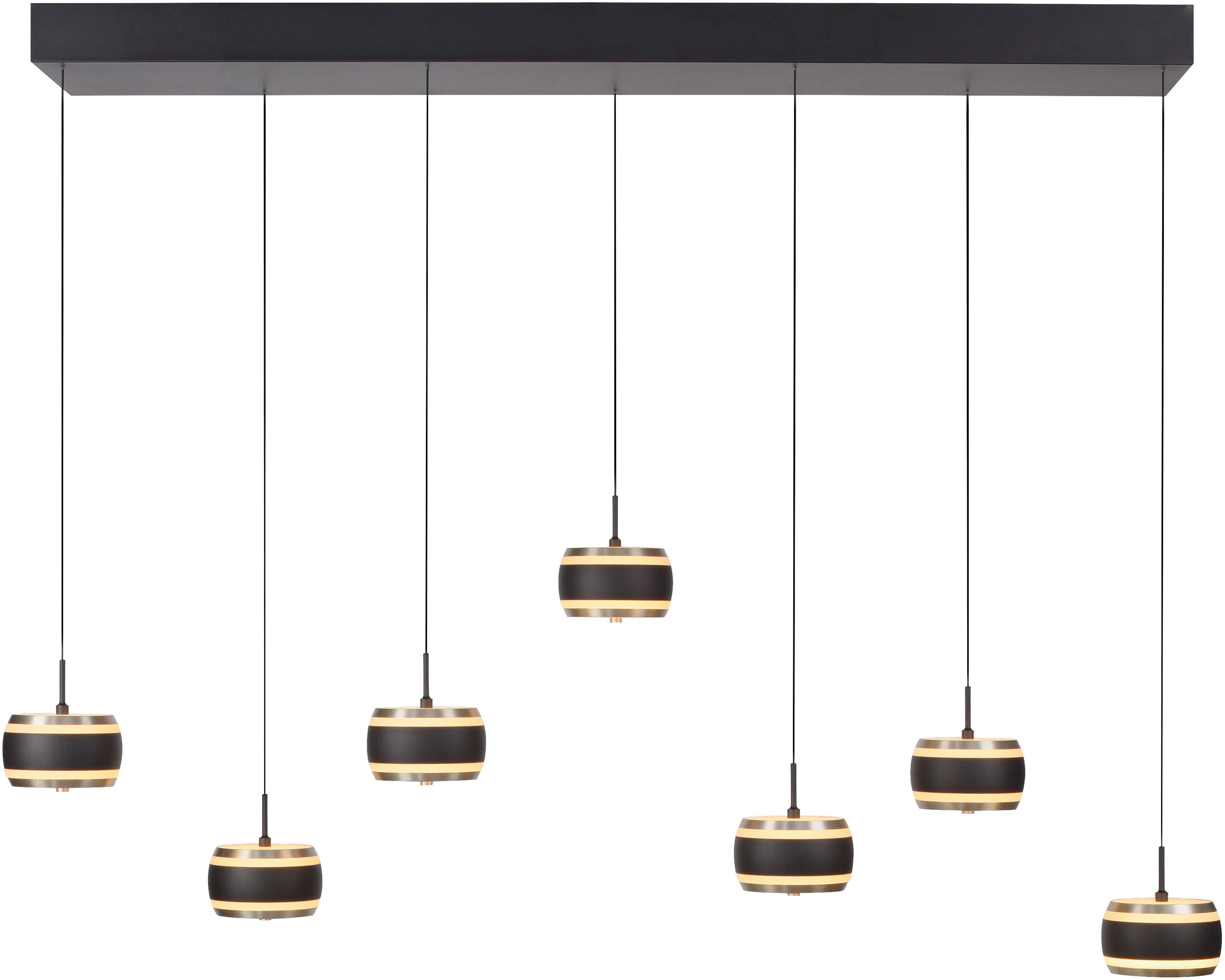 Neuhaus PURE LED Pendelleuchte PURE Falling Rings, CCT - über Fernbedienung, LED fest integriert, warmweiß - kaltweiß, Comfort Lift, CCT, dimmbar, Fernbedienung, Timer