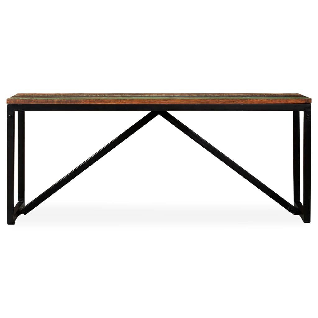 furnicato Truhenbank Sitzbank aus recyceltem Massivholz mit Stahlbeinen 110x35x45 cm, Lackierter Hocker im Vintage-Stil, bereits fertig zusammengebaut