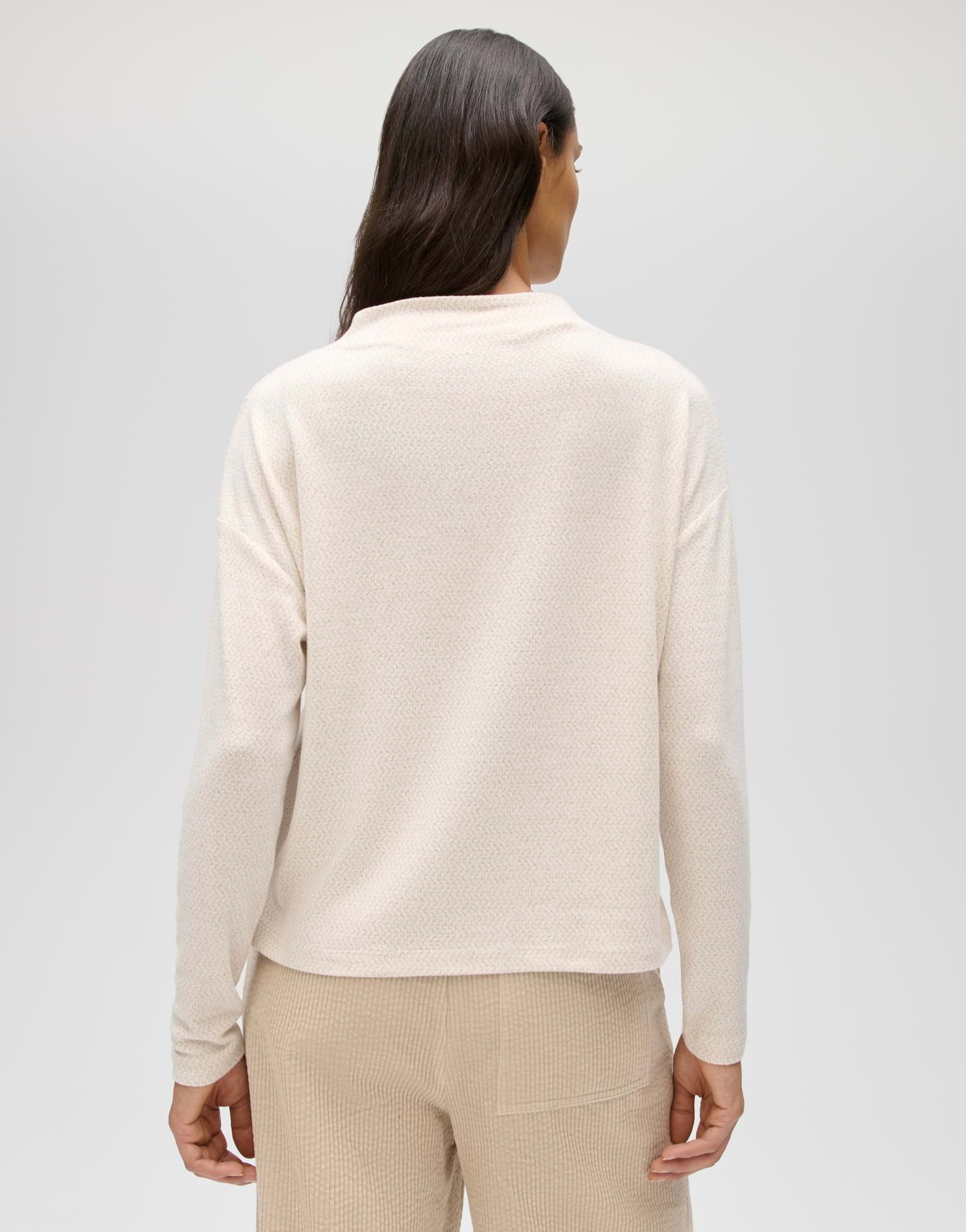 OPUS Langarmshirt Sicozy aus Viskose mit weicher Struktur Gerader Schnitt mit Stehkragen für klare Layering-Looks – Bild 3 von 5