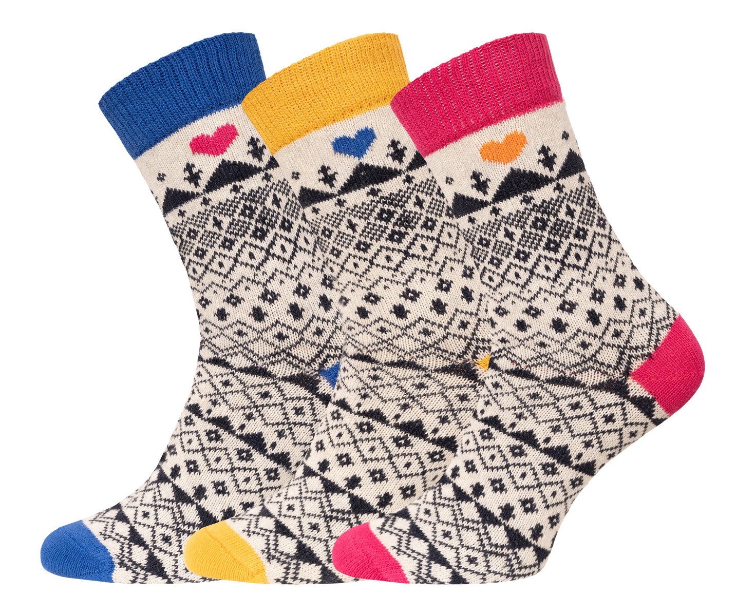 HomeOfSocks Socken Bunte Casual Socken aus Baumwolle Herz Muster Bunte Socken Jacquard Muster 90% Baumwolle