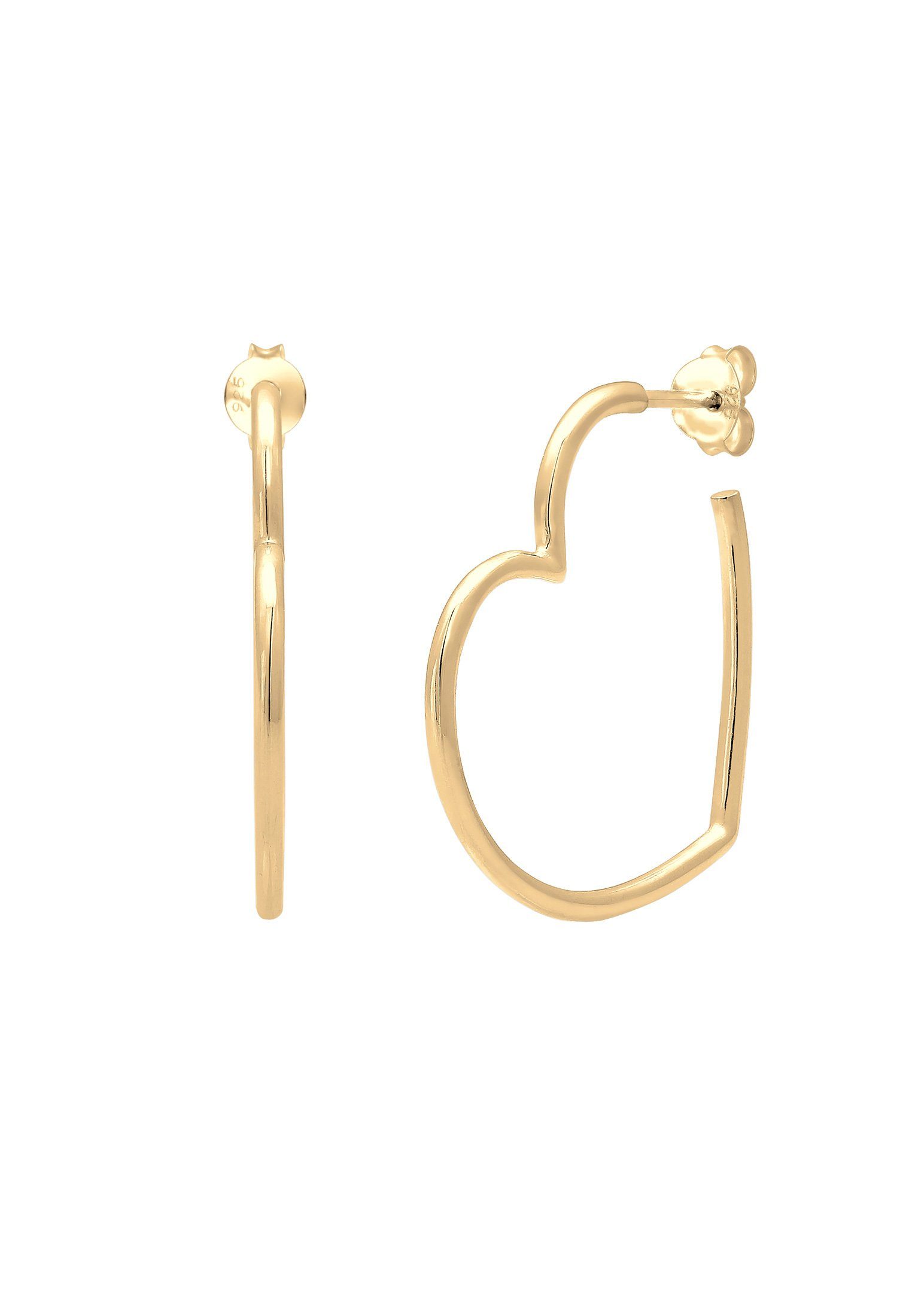 Elli Paar Creolen Creolen Herz Liebe Verspielt 925 Silber, Herz günstig online kaufen