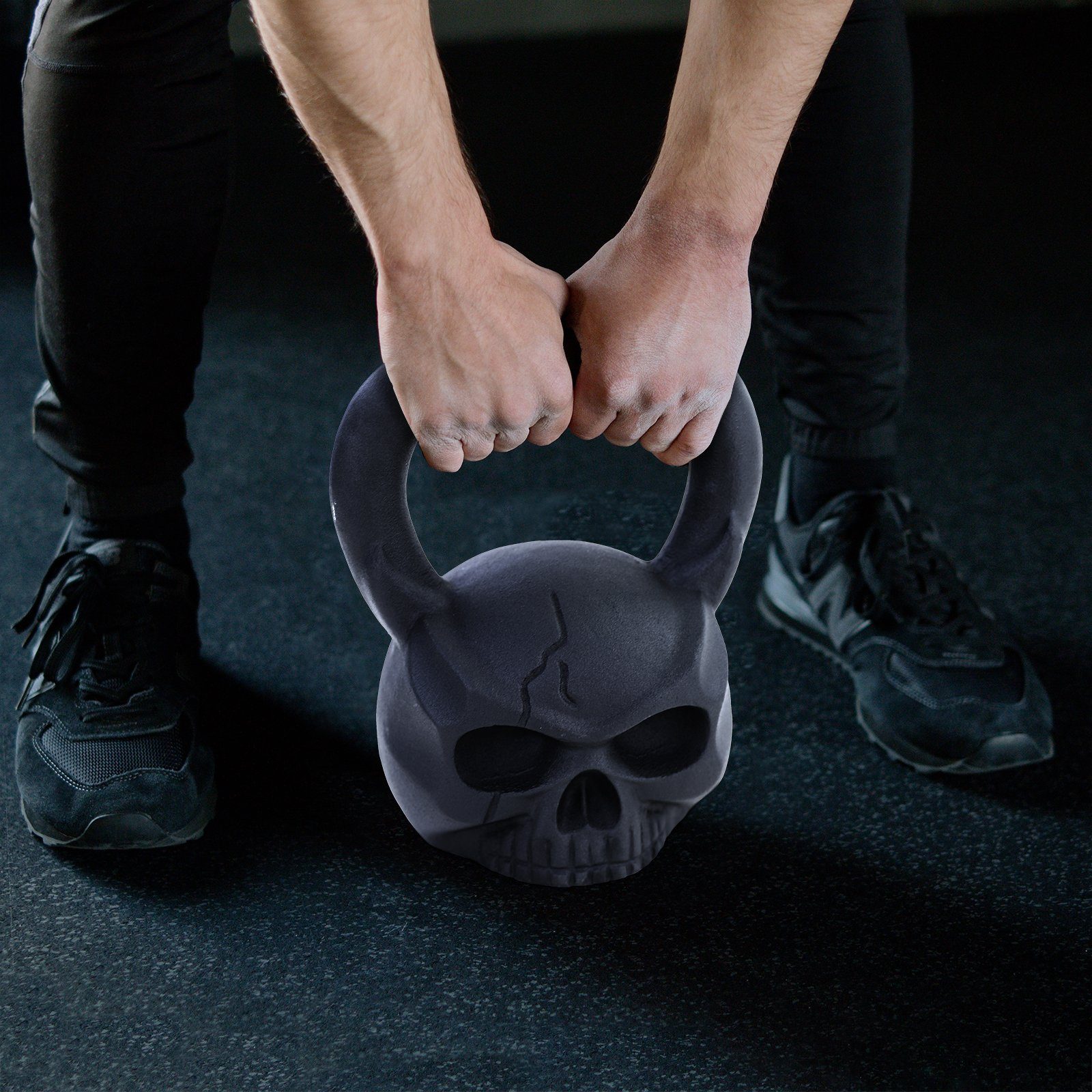 RAMROXX Kettlebell 20 kg Profi Totenkopf Totenkopf Skull Schwunghantel Design Kettlebell Gusseisen, Kugelhantel