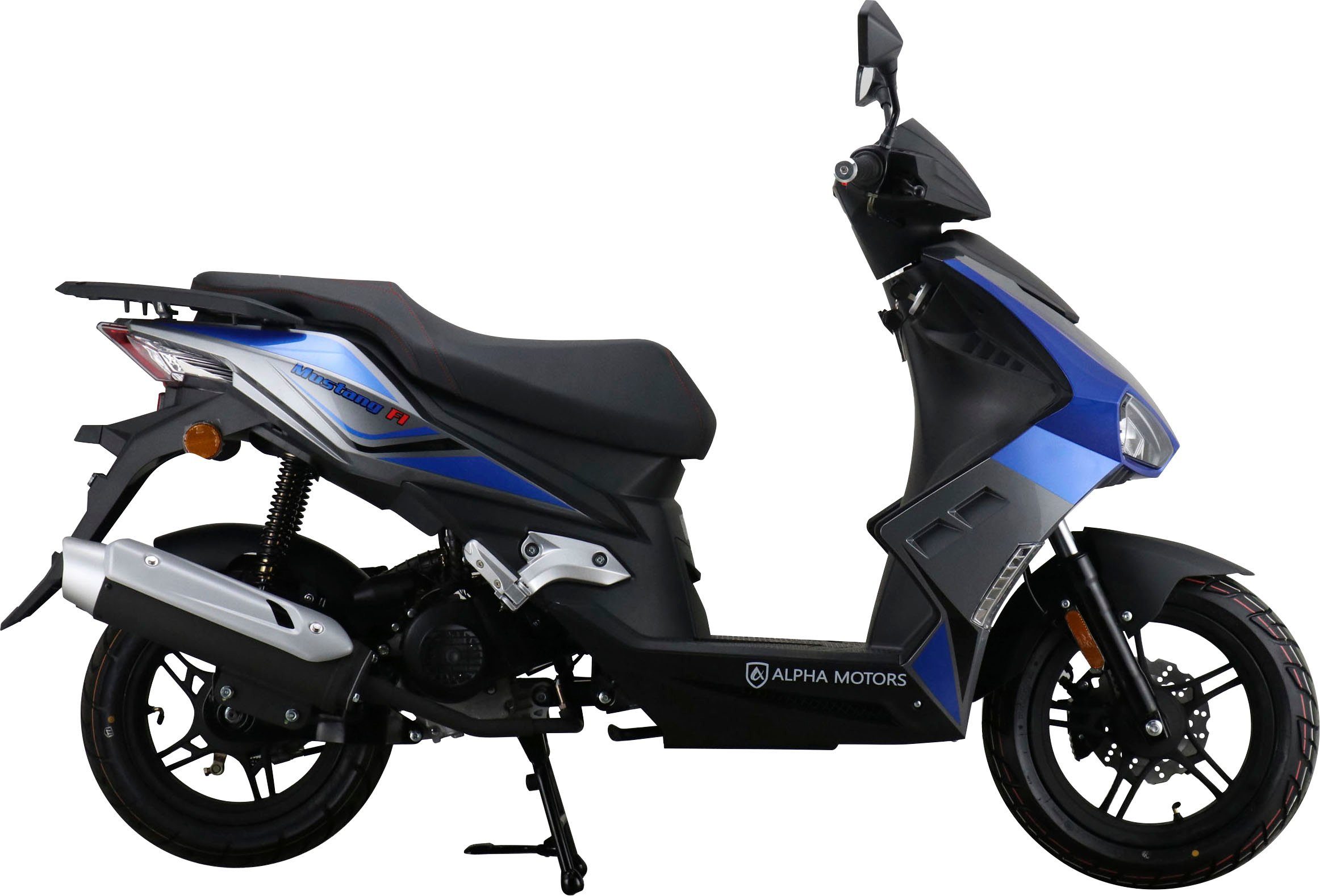 Alpha Motors Motorroller Mustang FI, 50 ccm, 25 km/h, Euro 5, mit USB-Anschluss und Lenkerschloss, sportliches Design