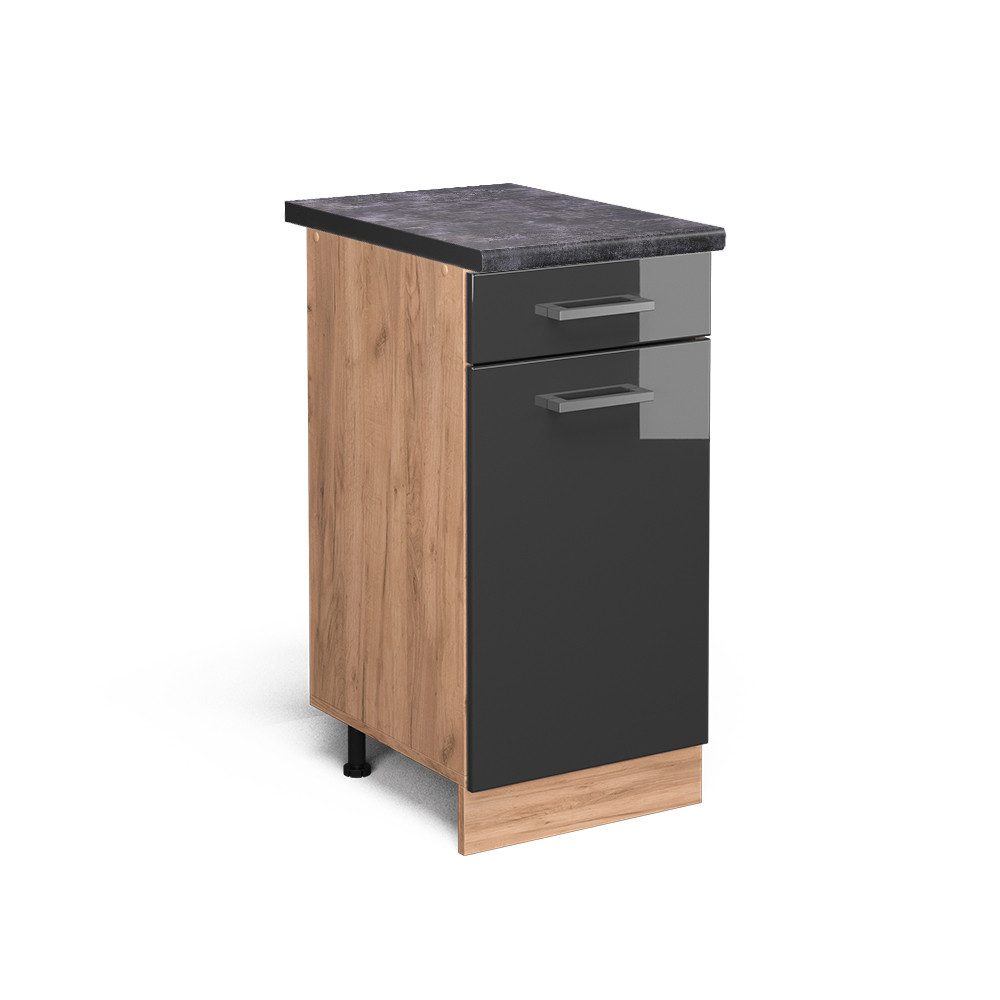 Vicco Unterschrank R-Line, Anthrazit Hochglanz/Goldkraft Eiche, günstig online kaufen