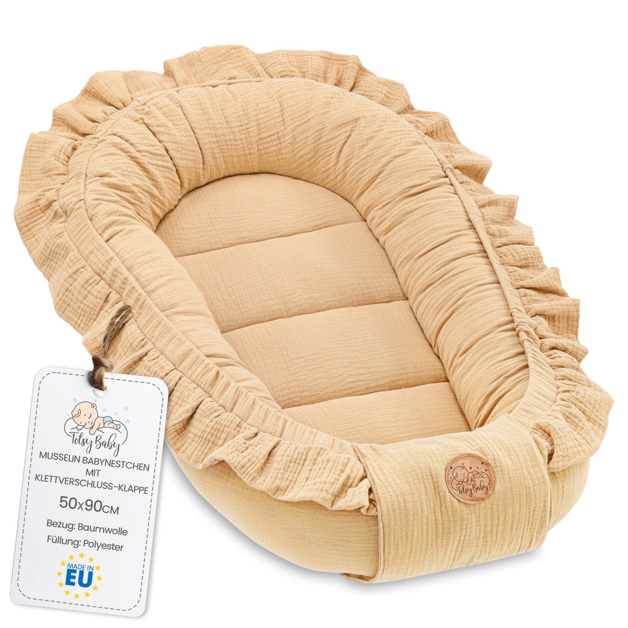 Kuschelnest Warmes Nestchen Baby 90x50 cm Beige
