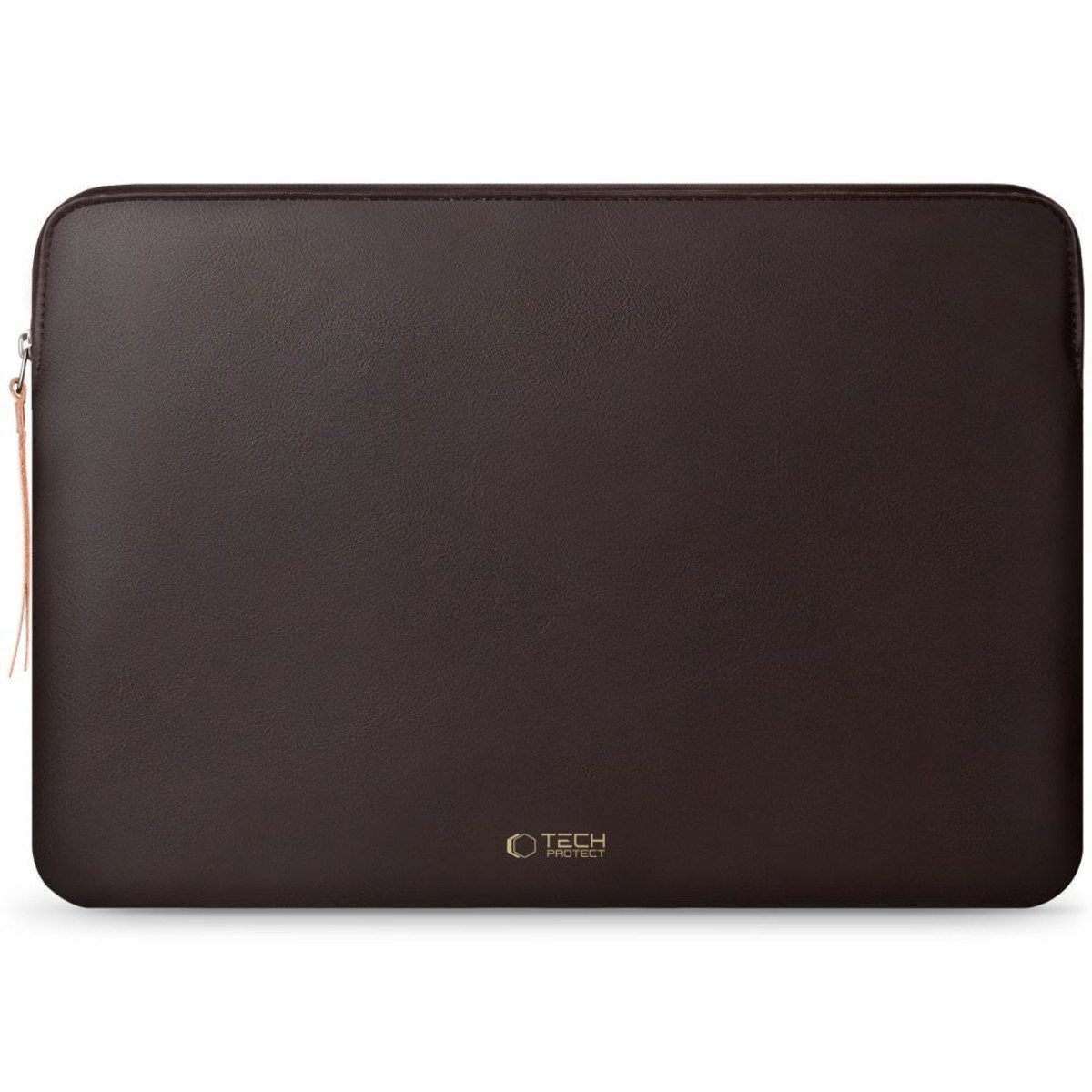 TECH PROTECT Laptoptasche Fleece-Laptoptasche 13–14" – Braun, Weiches Plüschfutter und Öko-Leder-Außenseite
