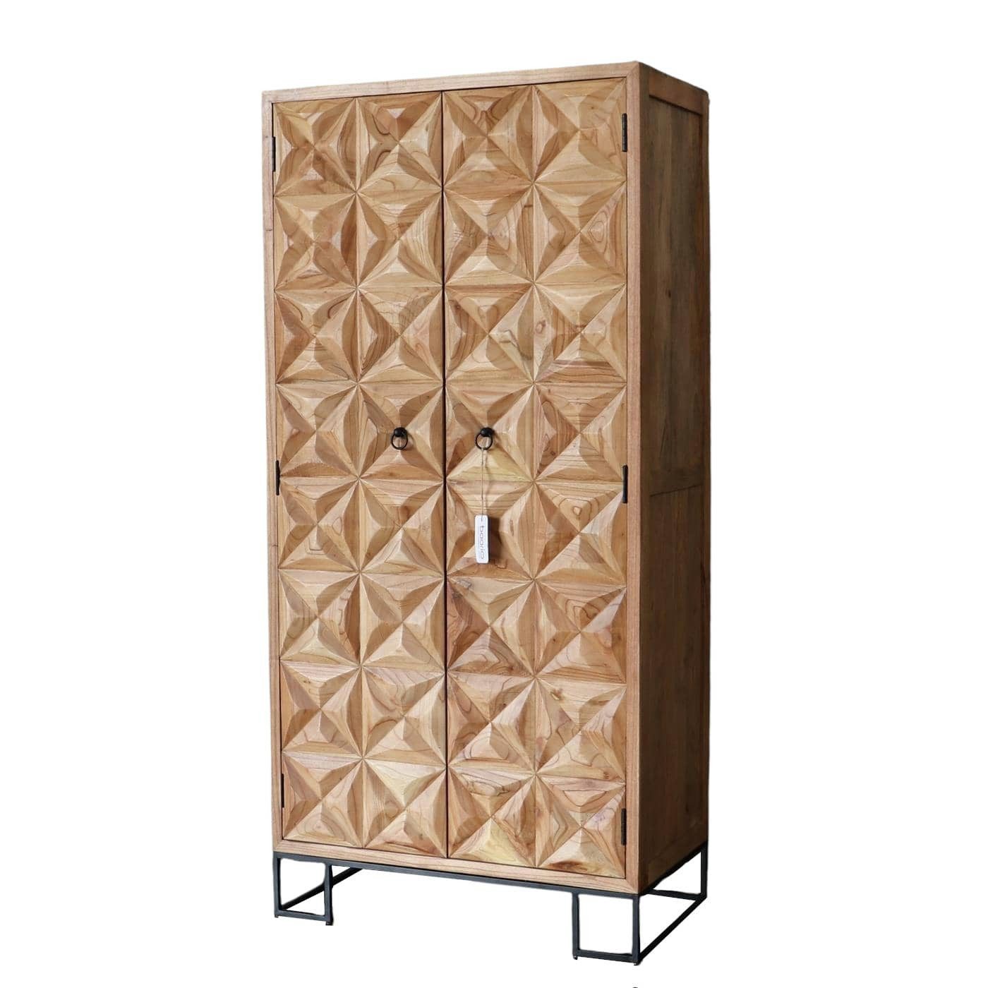 baario Mehrzweckschrank Dielenschrank LOURES Vollholz Kleiderschrank Flur Design Regalschrank