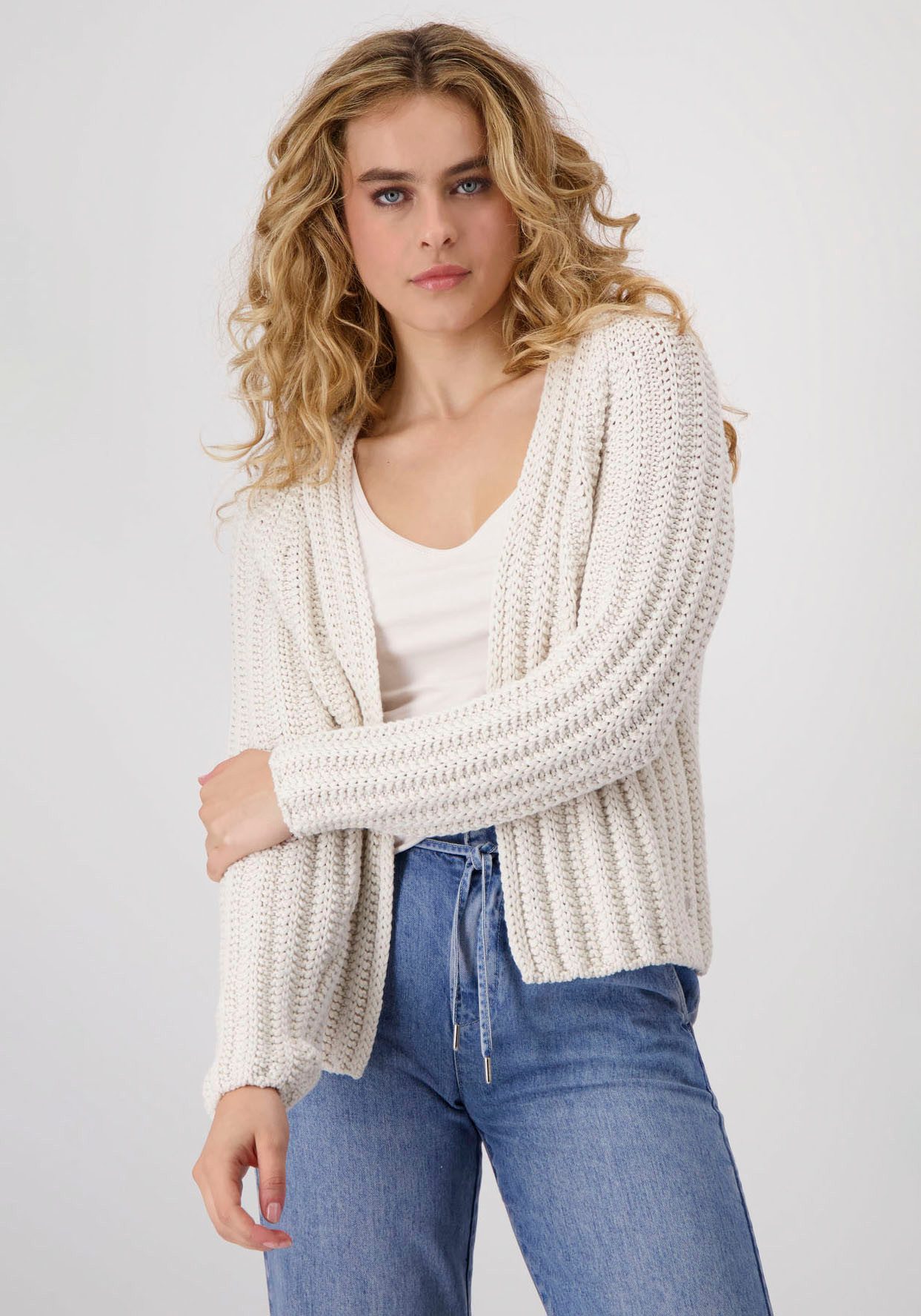 Monari Strickjacke aus Ajourstrick günstig online kaufen