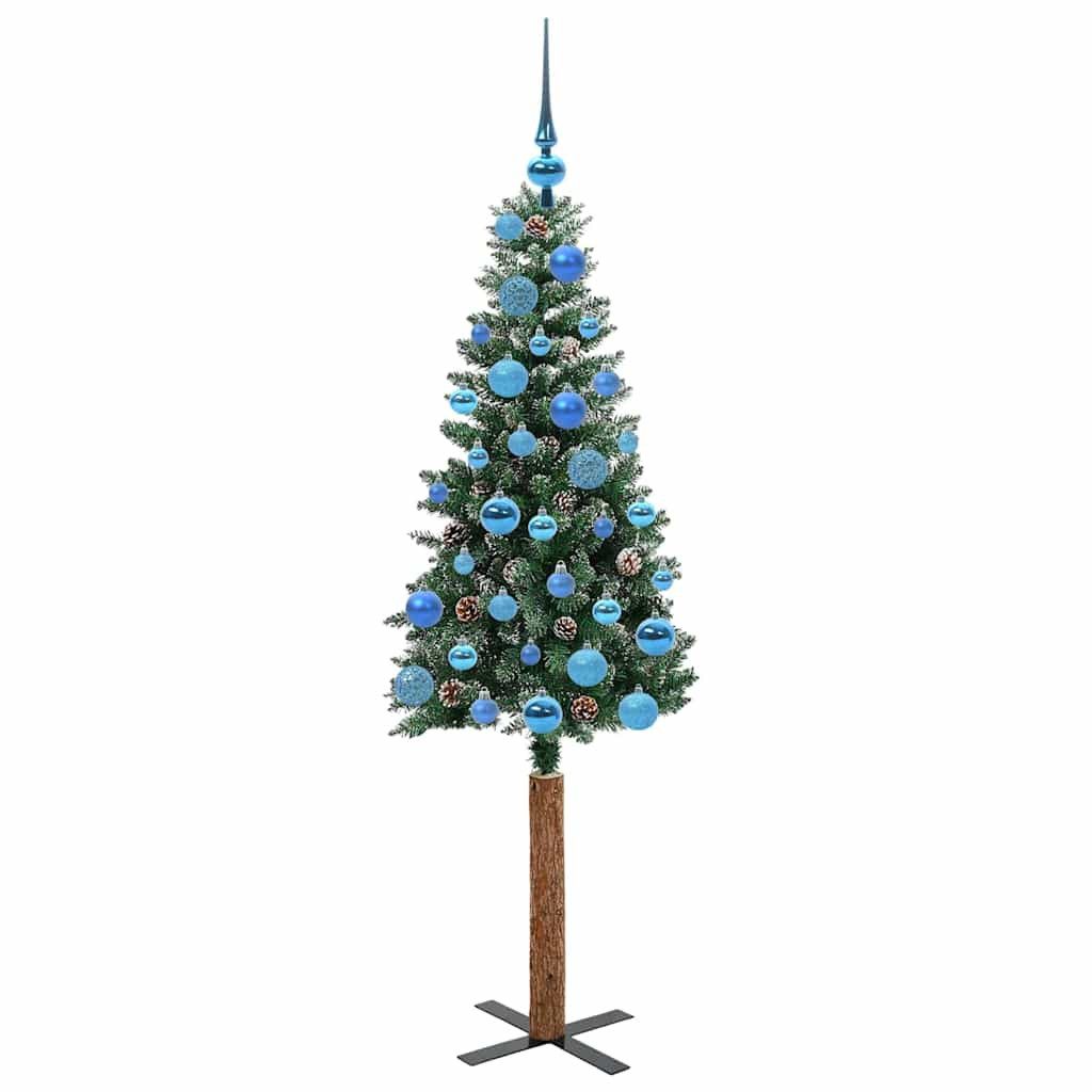 vidaXL LED Baum Schlanker Weihnachtsbaum mit 150 LEDs mit Ständer Grün 150 cm