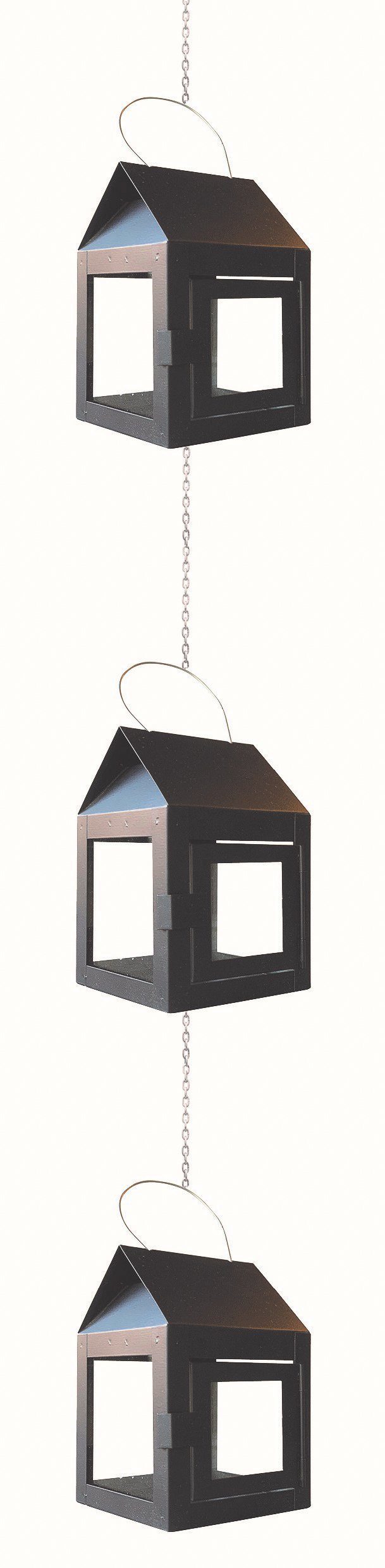 A2 Living Kerzenhalter A2 Living Hängelaterne Schwarz 12 cm, 3er Set mit Kette