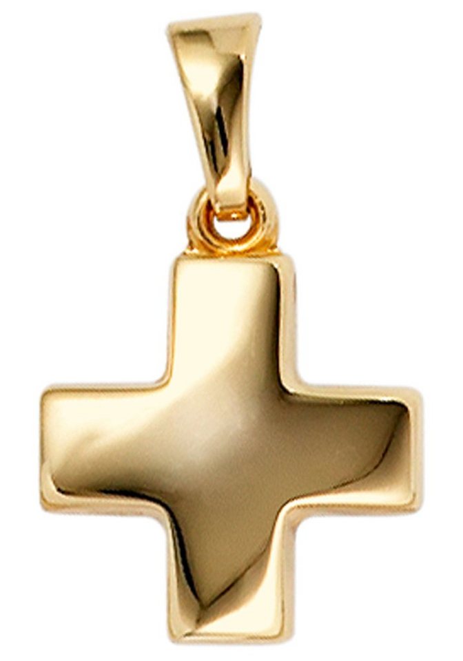 JOBO Kreuzanhänger Anhänger Kreuz, 333 Gold, Höhe ca. 13,8 mm, Breite ca.  11,4 mm, Tiefe ca. 1,7 mm
