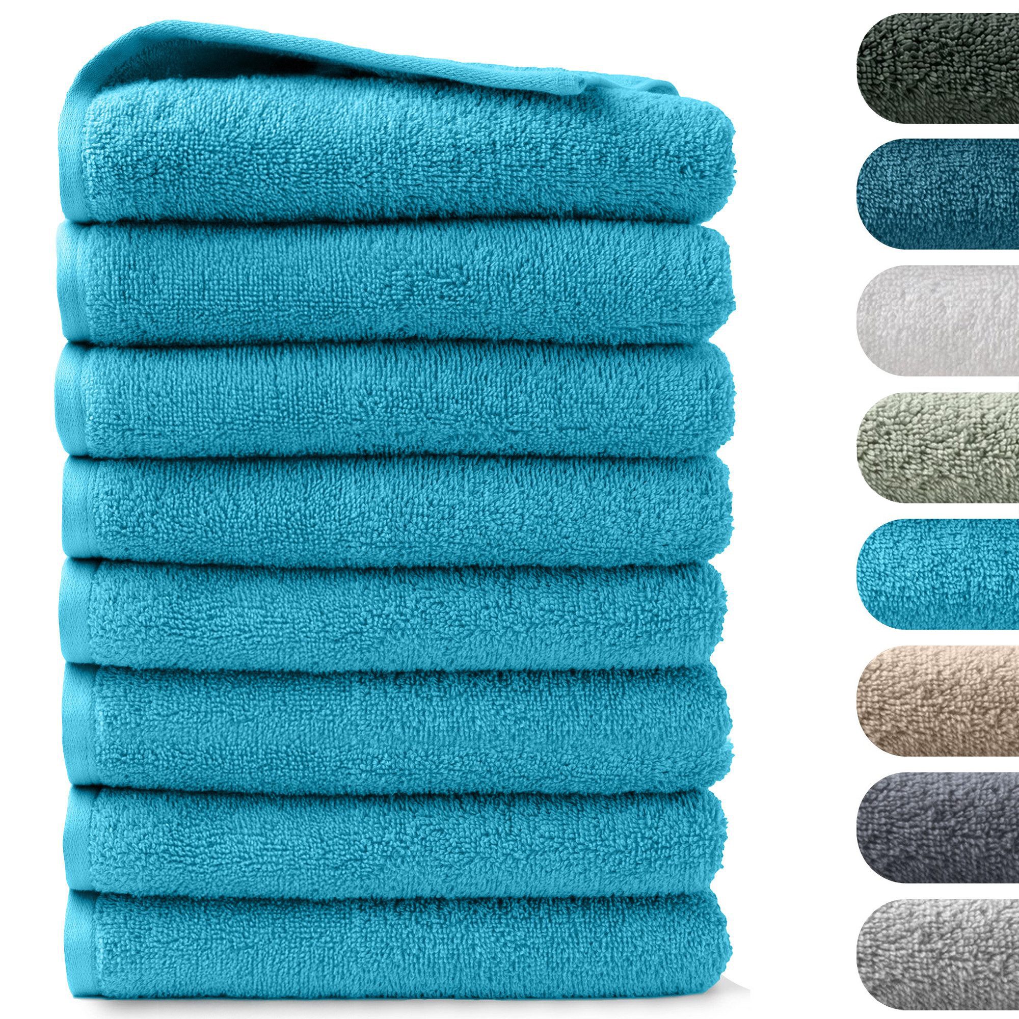 BARBONS Handtücher Set – 8-tlg Handtuch Set 50 x 100 cm für Badezimmer, Gäste & Alltag, (8-St), Walkfrottee, 100% Baumwolle, saugstark, weich