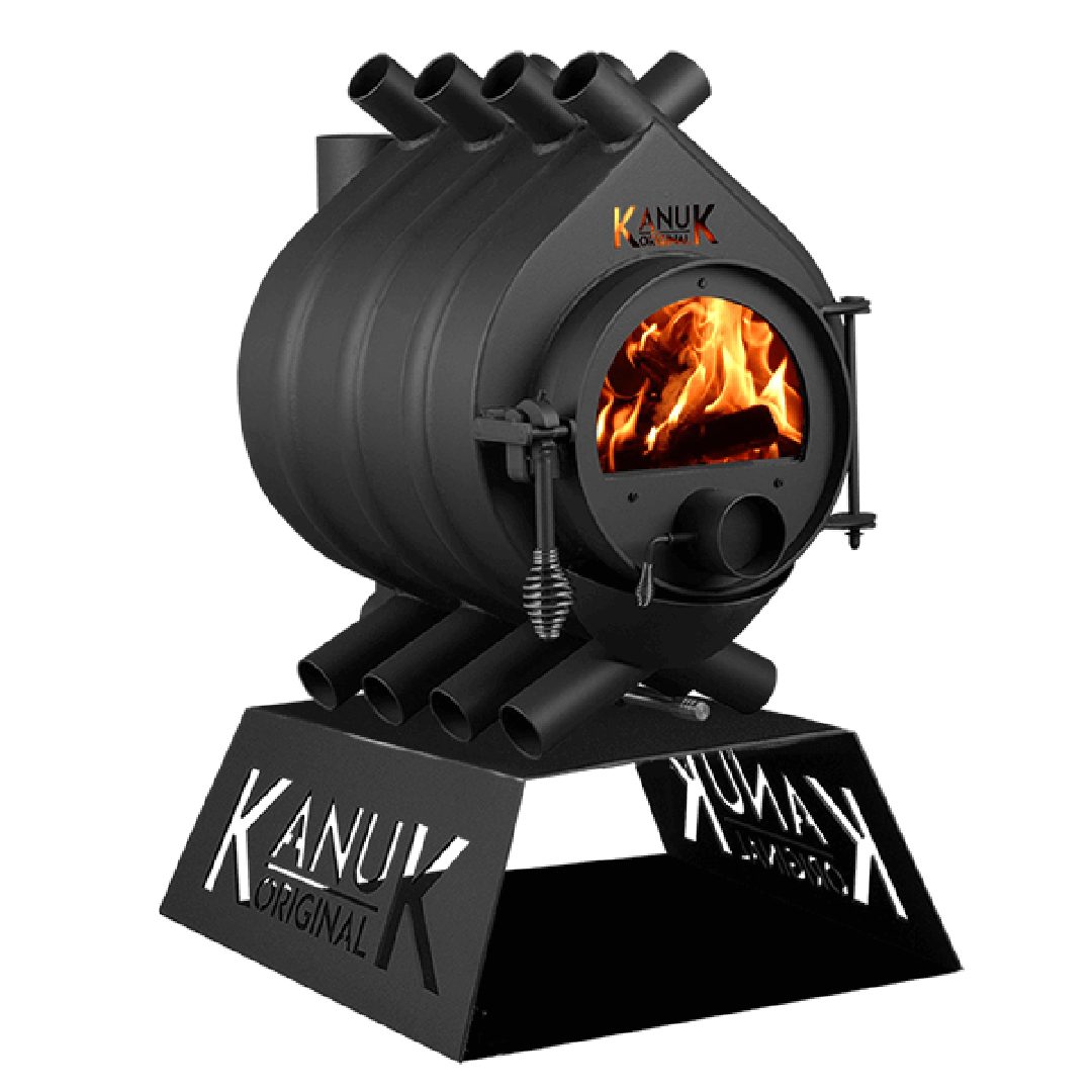 Kanuk Kaminofen Kanuk® Original 7 kW - ohne Seitenverkleidung - Untergestell Base, 6,7 kW