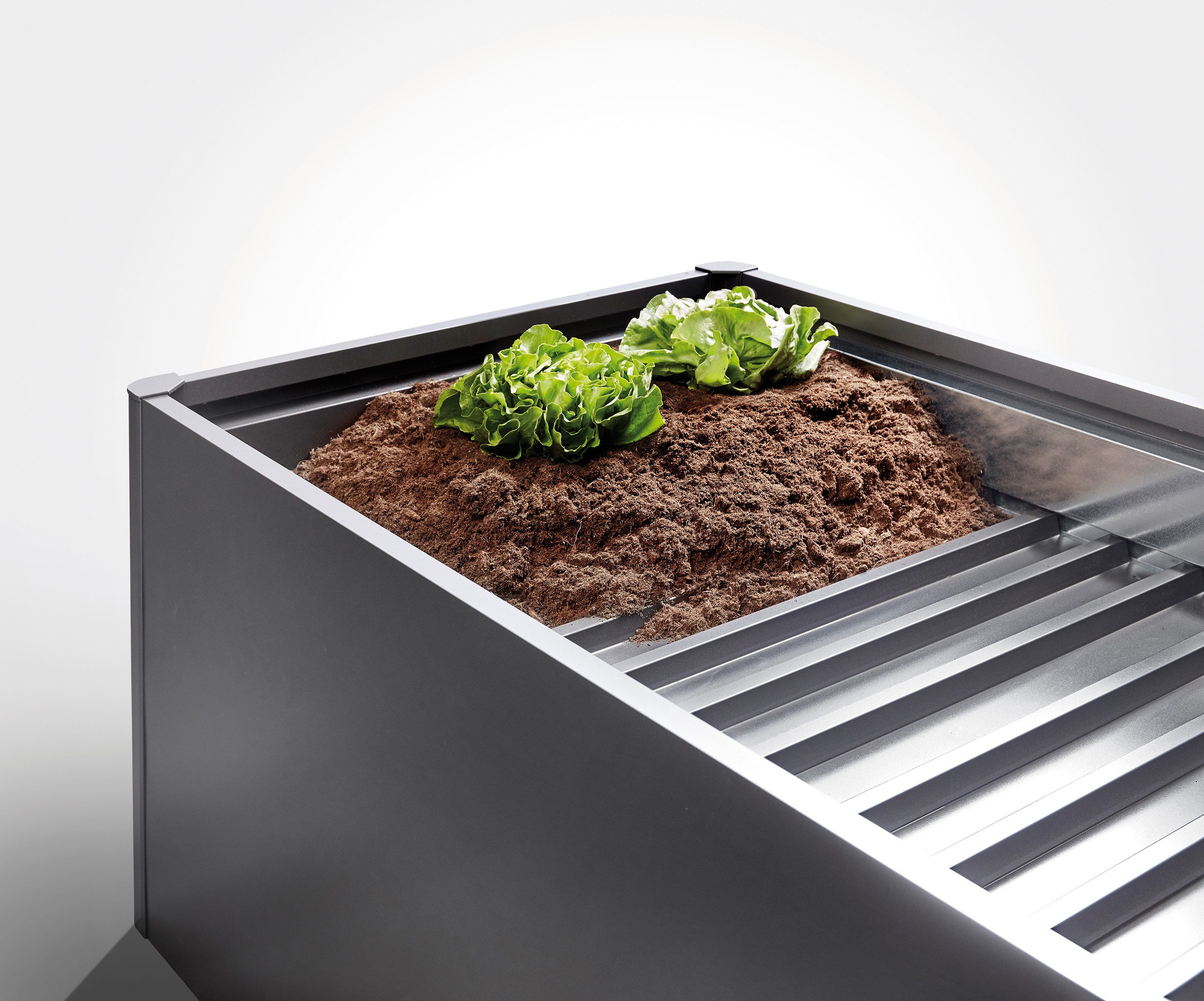 Biohort Hochbeet-Zwischenboden Eckteil, dunkelgrau, 1 Stück, passend für Hochbeet, Belvedere, DaVinci