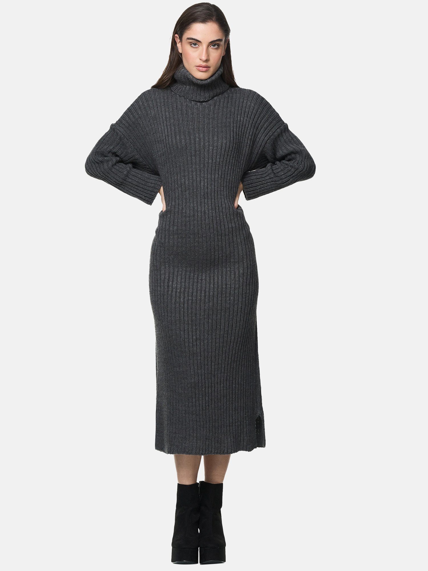 Elara Strickkleid Elara Damen Strickkleid Rollkragen günstig online kaufen