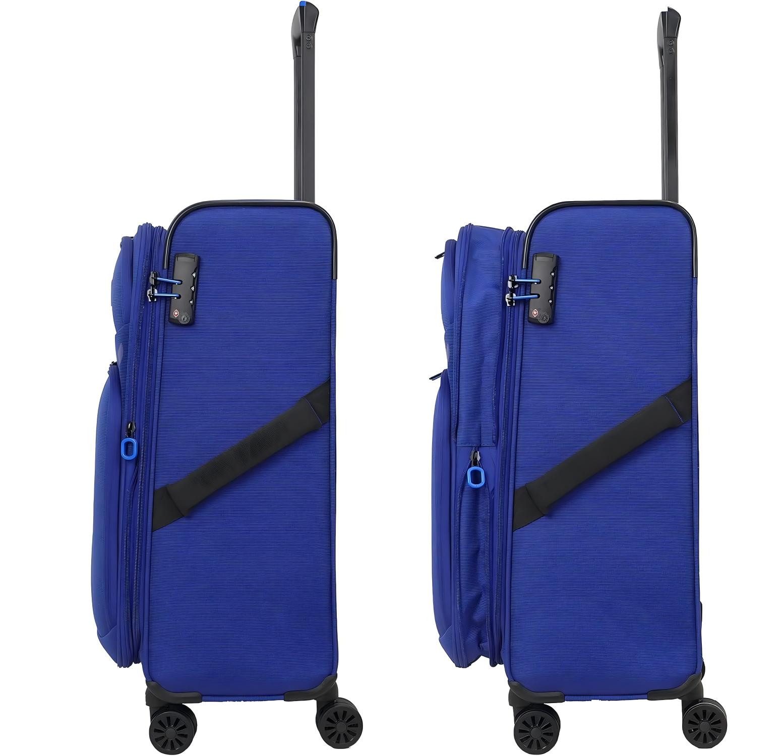 Verage Weichgepäck-Trolley Breeze, Erweiterbar Reisekoffer Stoffkoffer, 4 Rollen, Volumenerweiterung,TSA-Zahlenschloss, Handgepäck-Koffer S/M/L/Set