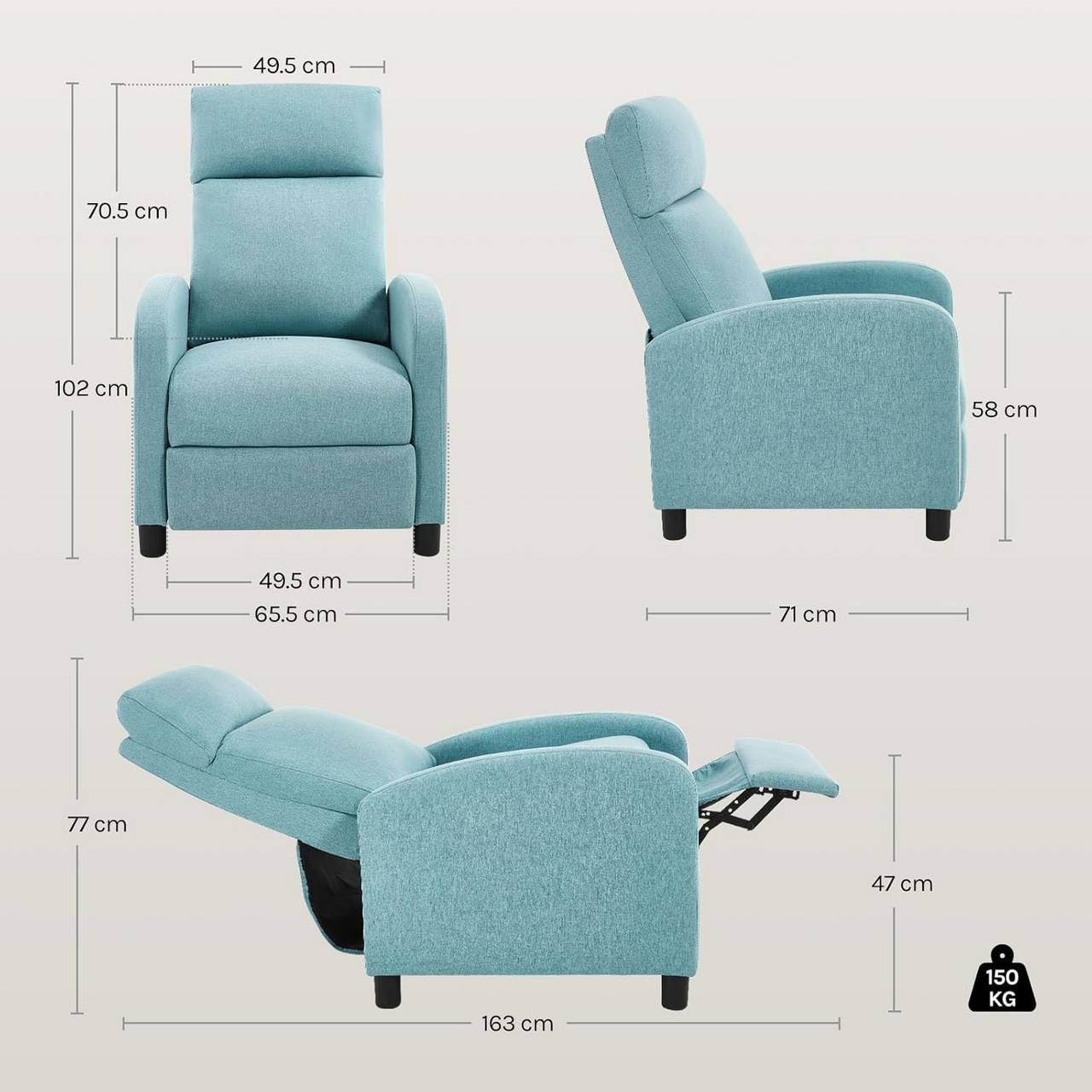 Woltu Relaxsessel (1-St), Lesesessel, Loungesessel mit Liegefunktion