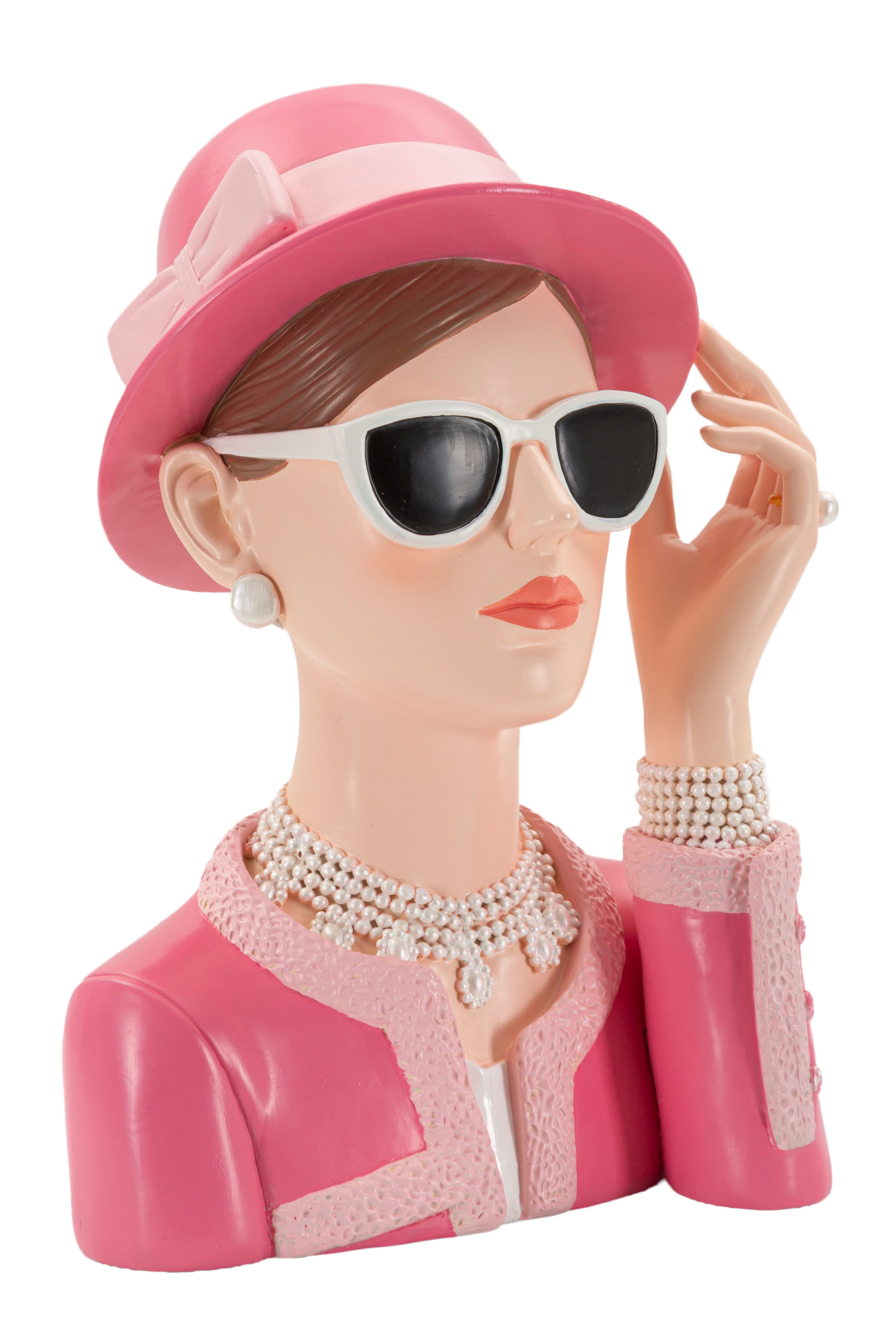 MF Skulptur Lady Rose Dekofigur Frauenbüste Vintage Glamour Rosa Polyresin günstig online kaufen