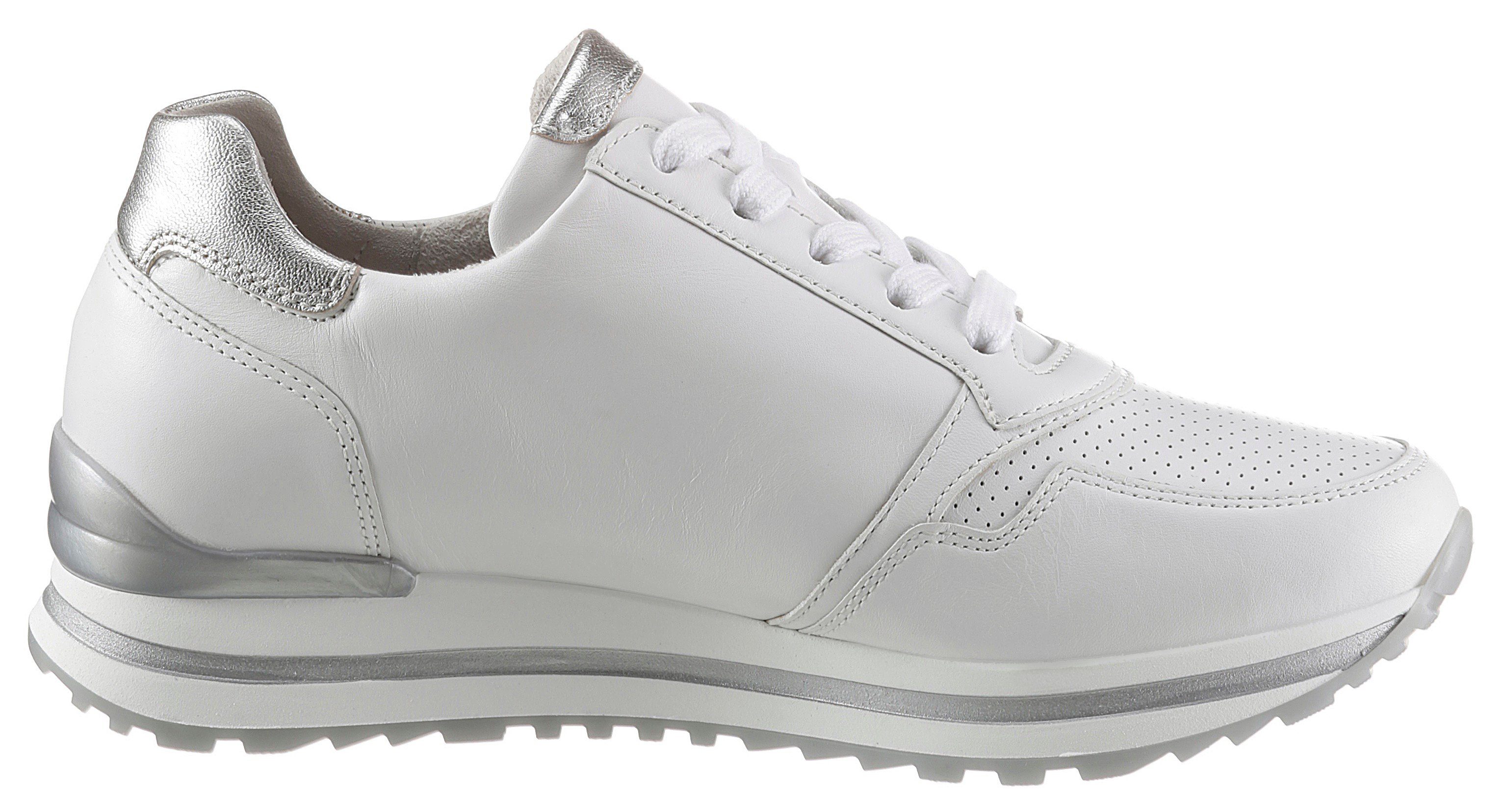 Gabor TURIN Keilsneaker mit silberfarbenen Details, Freizeitschuh, Halbschuh, Schnürschuh