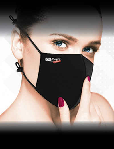 MedTex Gesichtsmaske Maske Mund Nase Abdeckung Ventil Waschbar schwarz MT-0201, Abdeckung