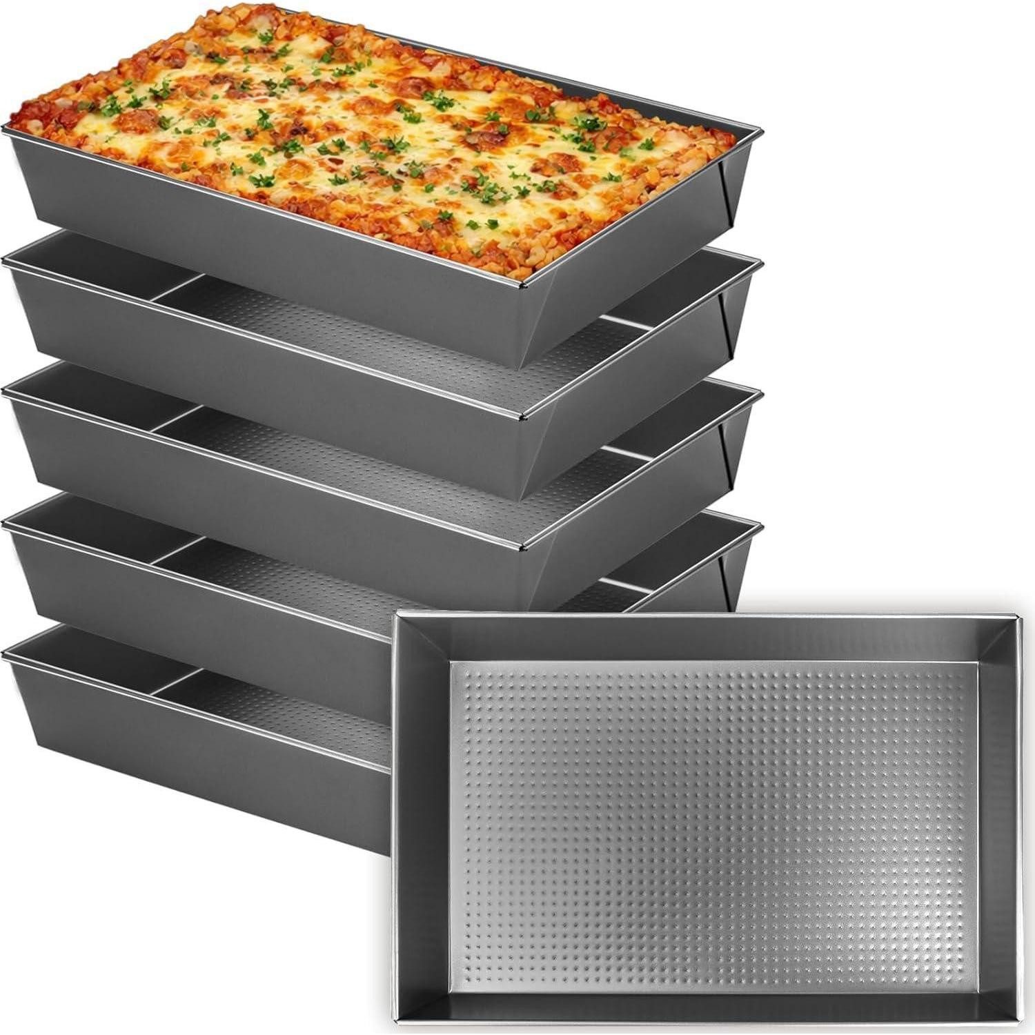LuxusKollektion Pizzablech Pizzaform Detroit Style 36cm Karbonstahl 6Stk, Metall, (6-St)