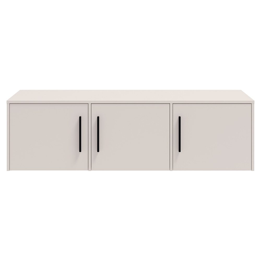 Lomadox Aufsatzschrank MOLLERUSA-132 für Kleiderschrank 150 cm breit, 3-türig, kaschmir