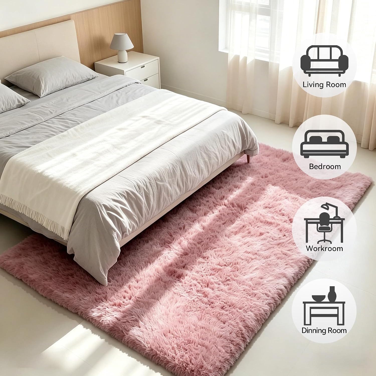 MCC direct Hochflor-Teppich Hochflor-Teppich – luxuriöser Flauschteppich - 7 Größen & 7 Farben – Bild 3 von 4