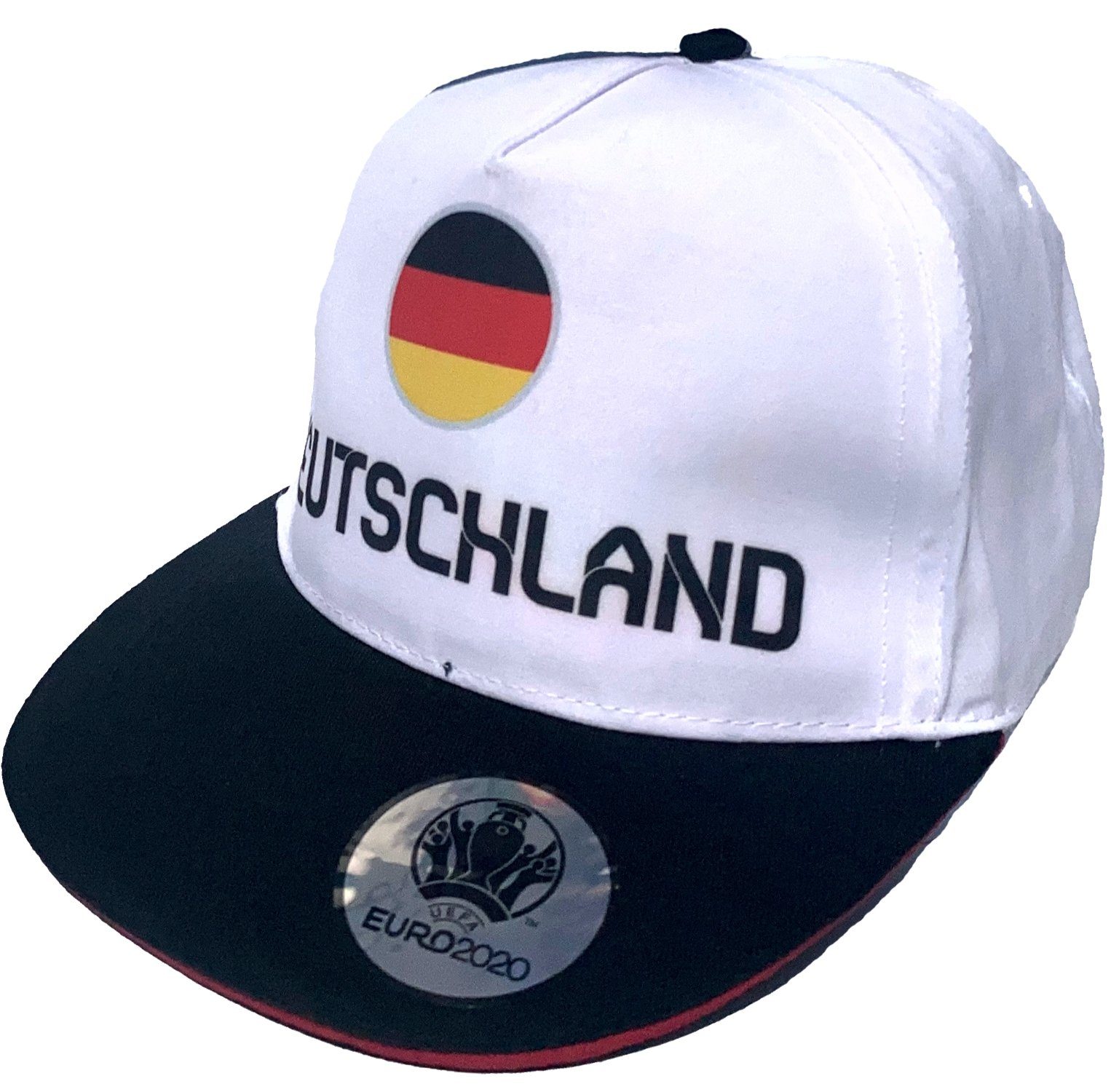 Europameisterschaft Jungen EM für Basecap Einschulung und Cap Schirmmütze Weiß Snapback + Schule, Kinder Kita, + Fußball coole-fun-t-shirts Baseball Mädchen DEUTSCHLAND 54 Base Gr.52