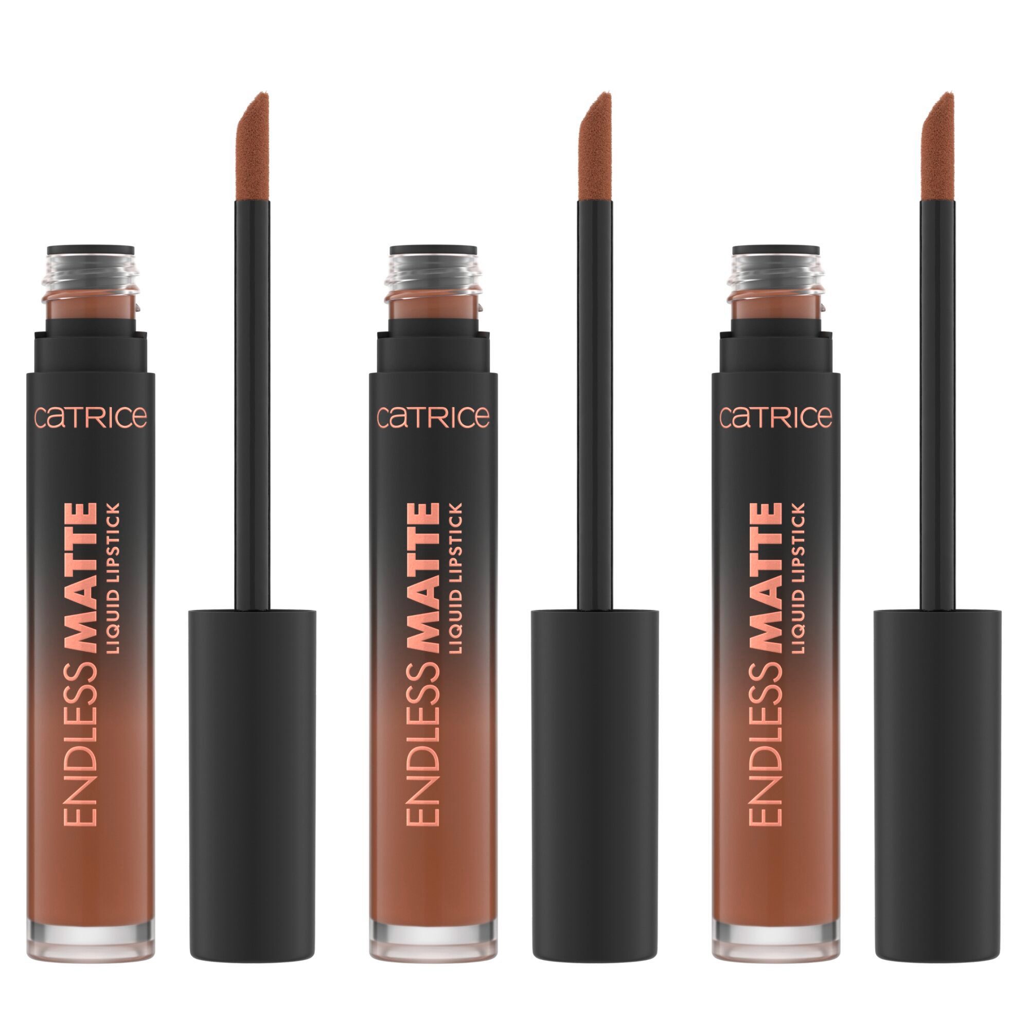 Catrice Lippenstift Endless Matte Liquid Lipstick, 3-tlg., Cremige, nicht klebrige Textur in einem edlen Schokobraun-Ton
