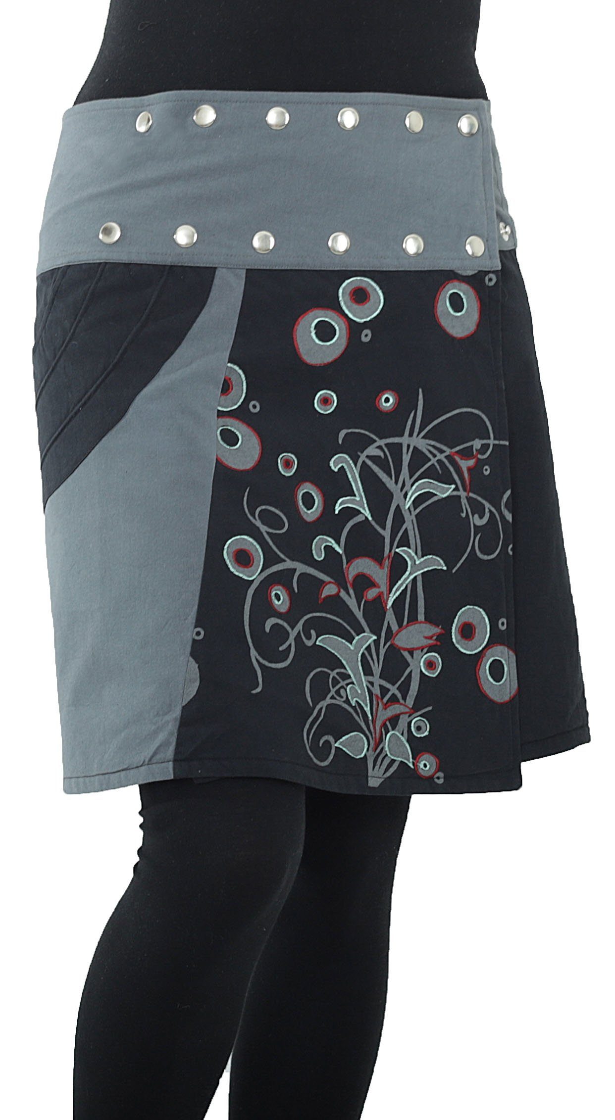 PUREWONDER Wickelrock Damen Rock mit Druckknöpfen günstig online kaufen