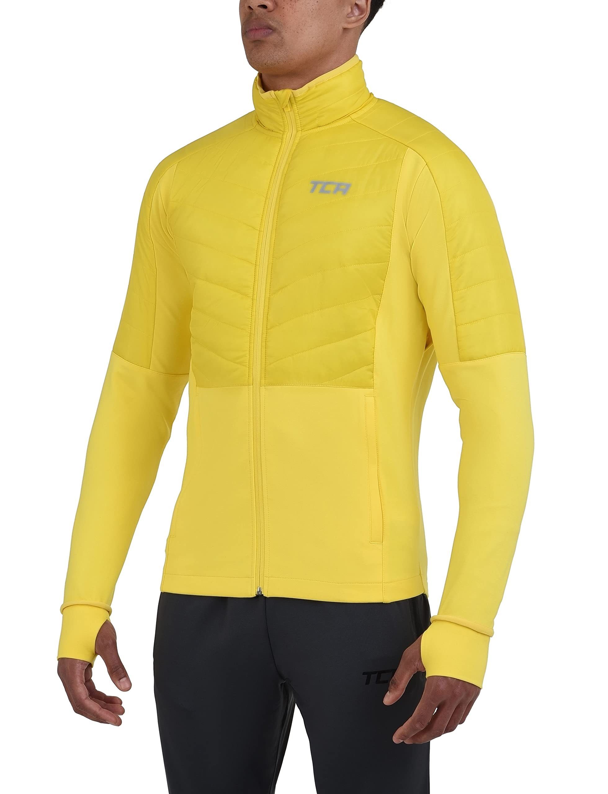 TCA Trainingspullover TCA Herren Excel Runner Laufjacke - Gelb, XL (1-tlg)