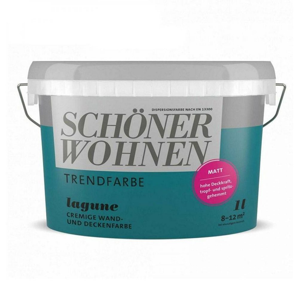 SCHÖNER WOHNEN FARBE Wandfarbe SW Trend Wandfarbe matt 1,0L lagune 5518