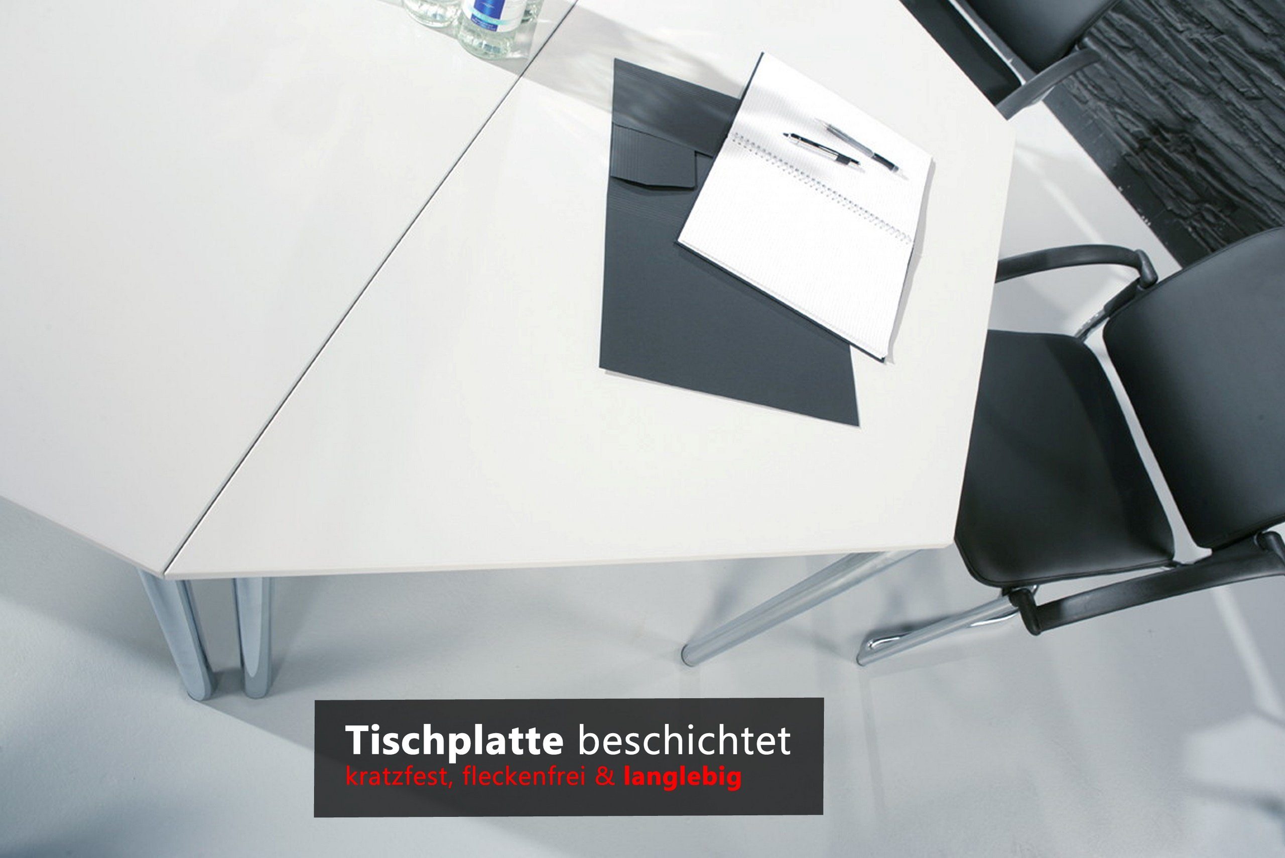 Gestell: schwarz bümö 120x80 Serie-D, cm Rechteck: - Rundrohr - Dekor: Besprechungstisch Grau Konferenztisch