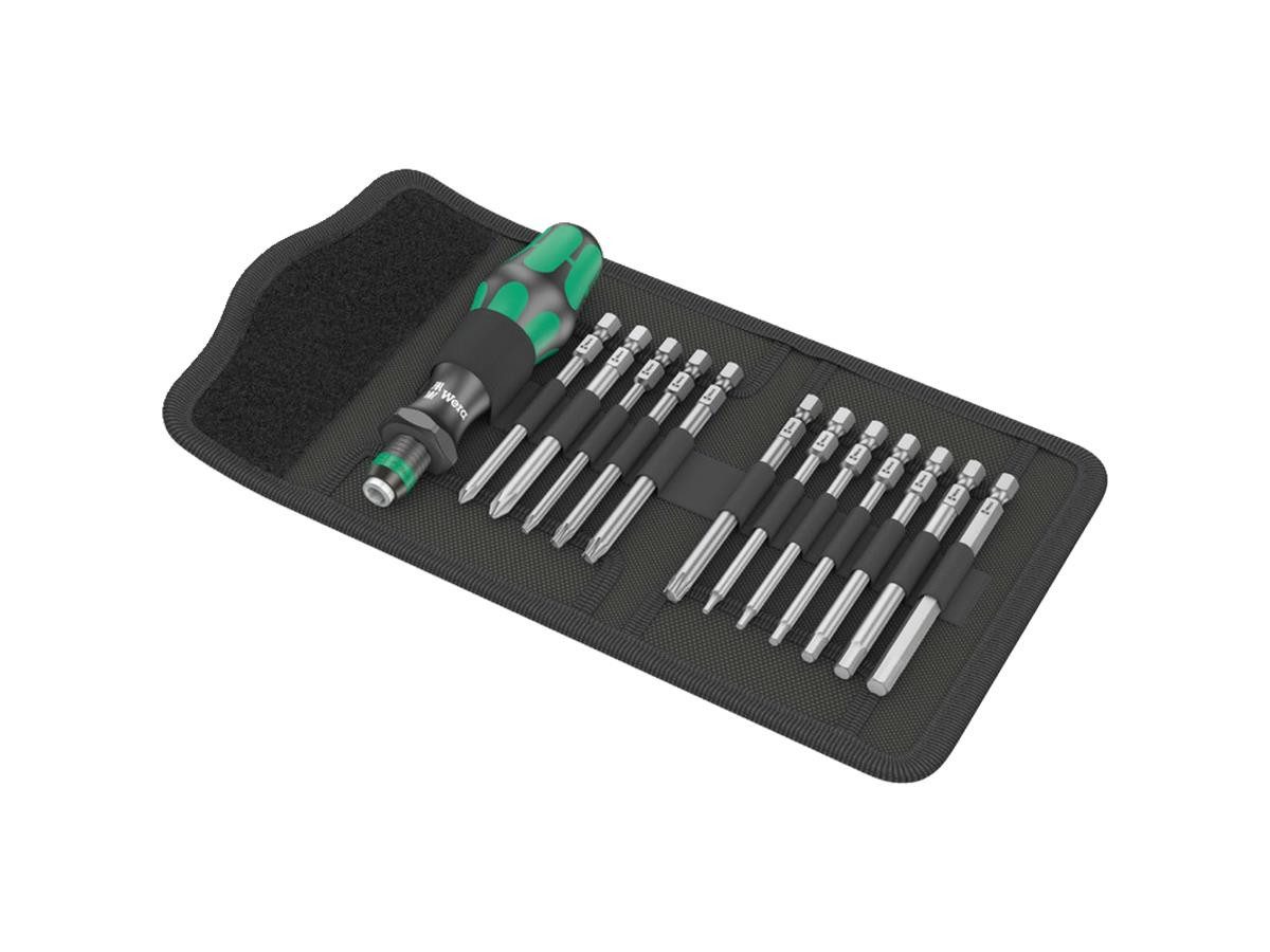 Wera Schraubendreher Bicycle Set 2, (Set, 13 St), Bits-Handhalter mit Rapidaptor Schnellwechselfutter, inkl. Falttasche