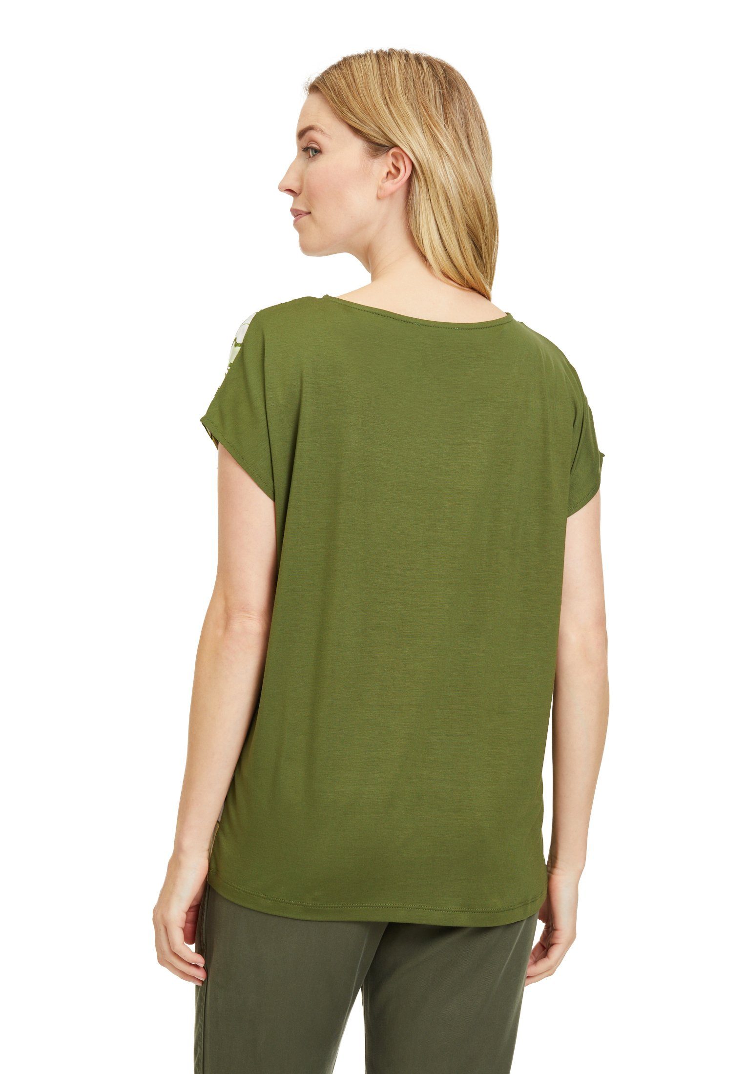 Cartoon T-Shirt mit Print (1-tlg) Muster Green/Green Dark