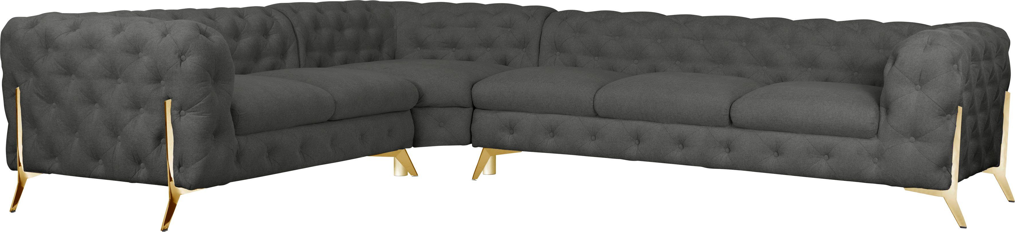 Leonique Chesterfield-Sofa Amaury L-Form, großes Ecksofa, günstig online kaufen