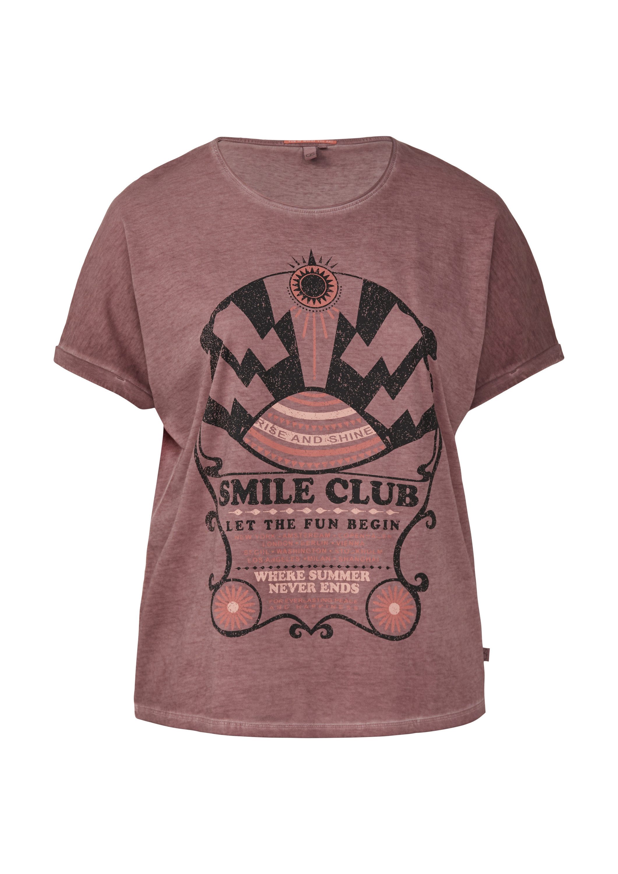QS Kurzarmshirt T-Shirt Gewaschenes T-Shirt mit günstig online kaufen