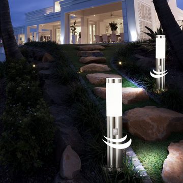 etc-shop LED Außen-Stehlampe, Leuchtmittel inklusive, Warmweiß, Außenleuchte Stehlampe Leuchte Wegeleuchte Sockelleuchte Garten, IP44