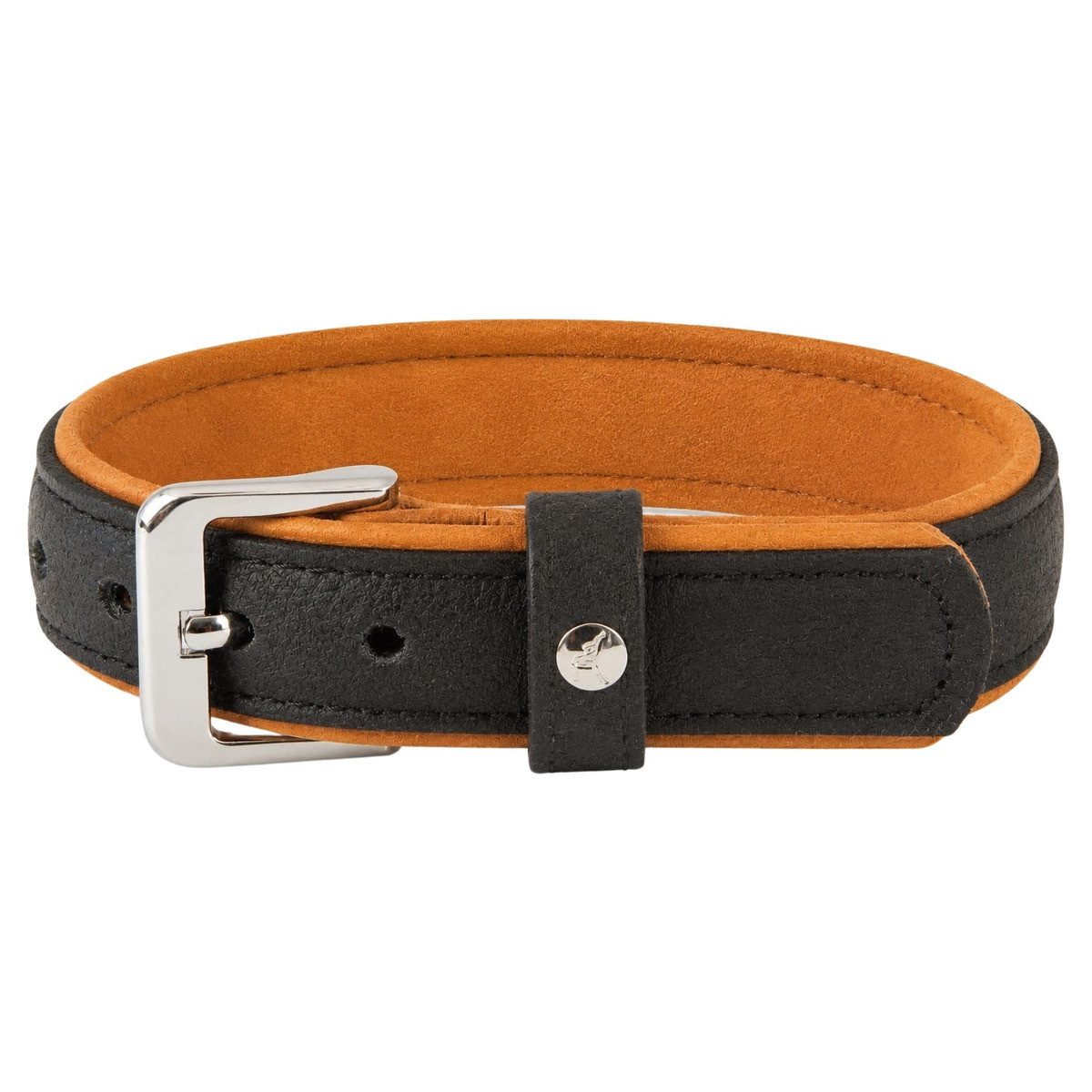 Das Lederband Hunde-Halsband Hundehalsband Denver V2 Black/Cognac