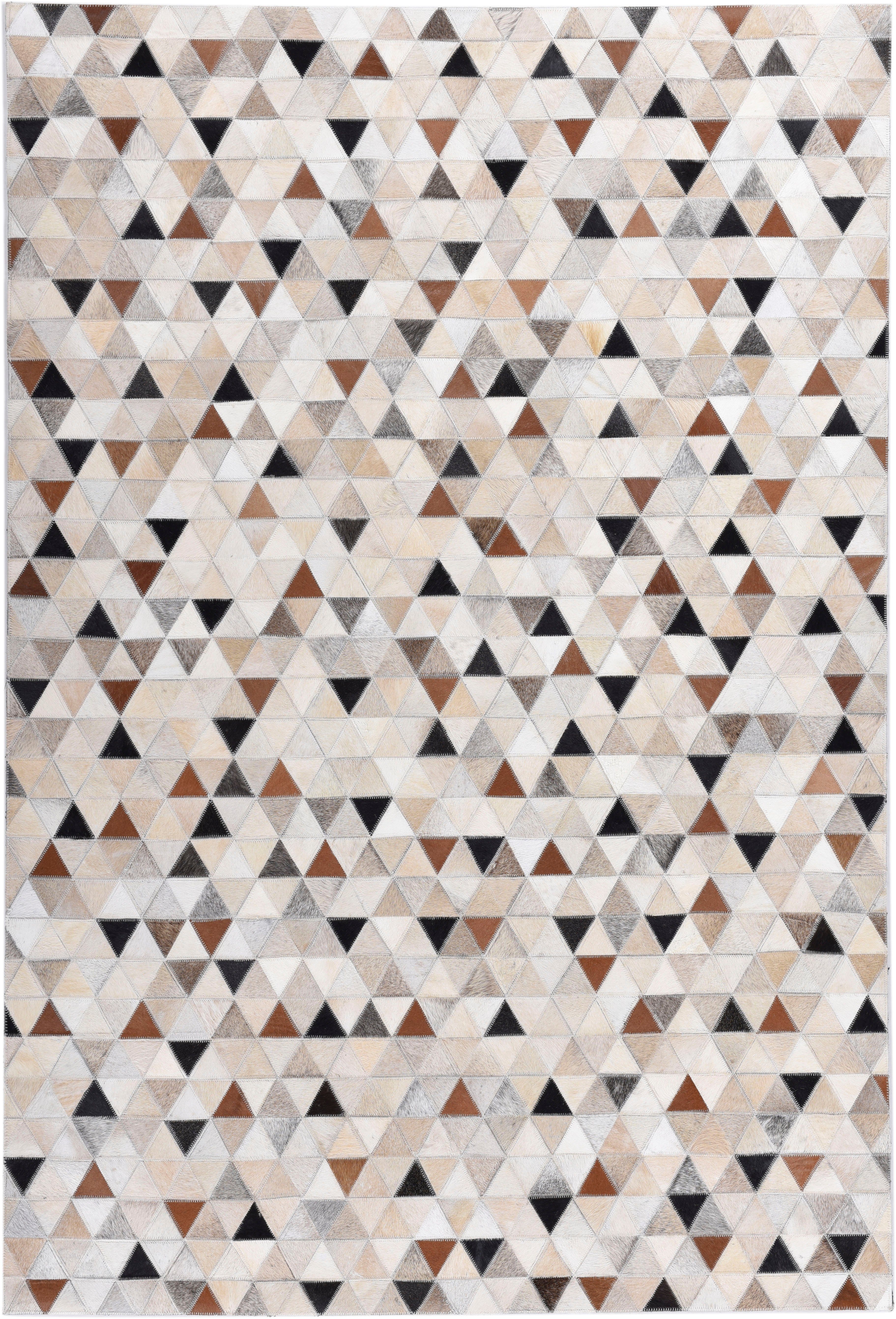 THEKO Fellteppich Kobe, rechteckig, Höhe: 3 mm, Patchwork, handgenäht, echtes Rinderfell in Naturtönen