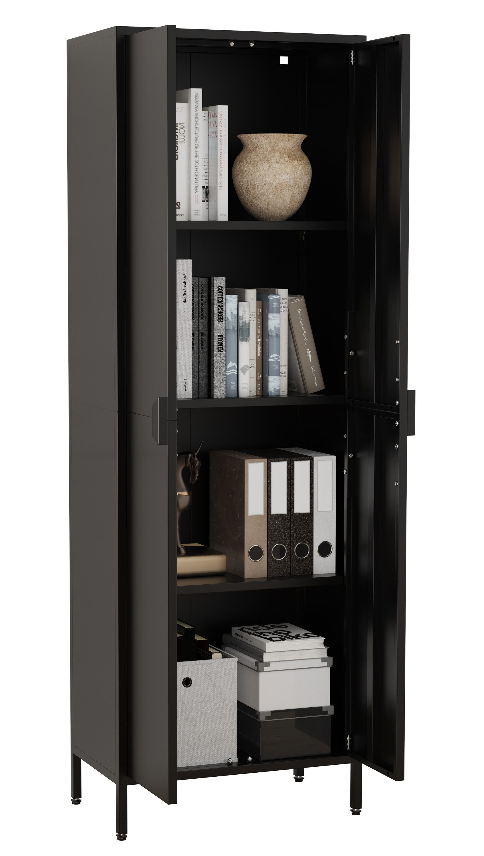 VCM Aktenschrank Büroschrank Flokas mit Drehtüren H. 180 x B. 60 x mit 4 Fächern, Büromöbel